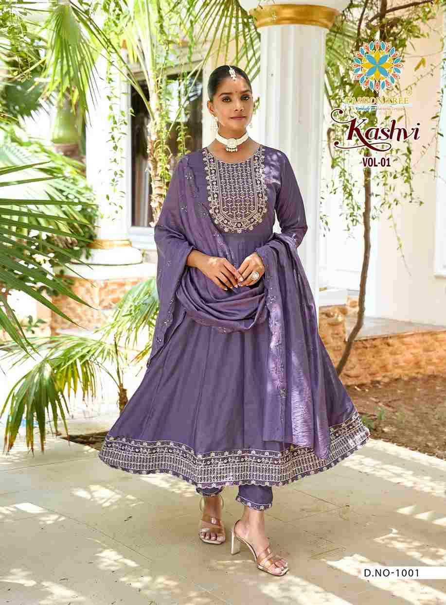 Kashvi Vol-1 By Passion Tree 1001 To 1008 Series Beautiful Festive Suits Colorful Stylish Fancy Casual Wear & Ethnic Wear Vichitra Silk Dresses At Wholesale Price