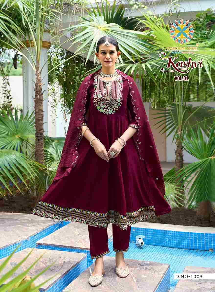 Kashvi Vol-1 By Passion Tree 1001 To 1008 Series Beautiful Festive Suits Colorful Stylish Fancy Casual Wear & Ethnic Wear Vichitra Silk Dresses At Wholesale Price