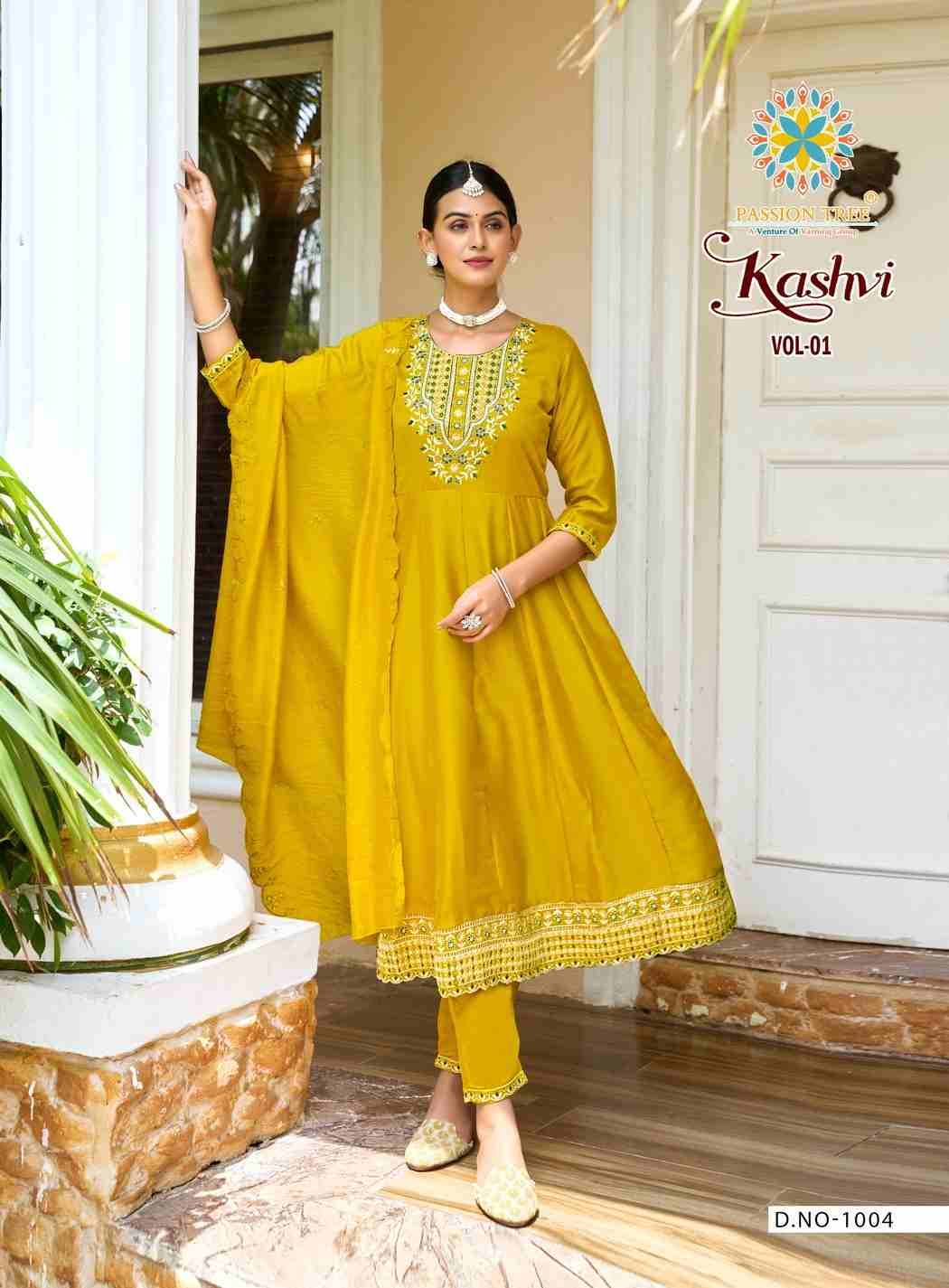 Kashvi Vol-1 By Passion Tree 1001 To 1008 Series Beautiful Festive Suits Colorful Stylish Fancy Casual Wear & Ethnic Wear Vichitra Silk Dresses At Wholesale Price