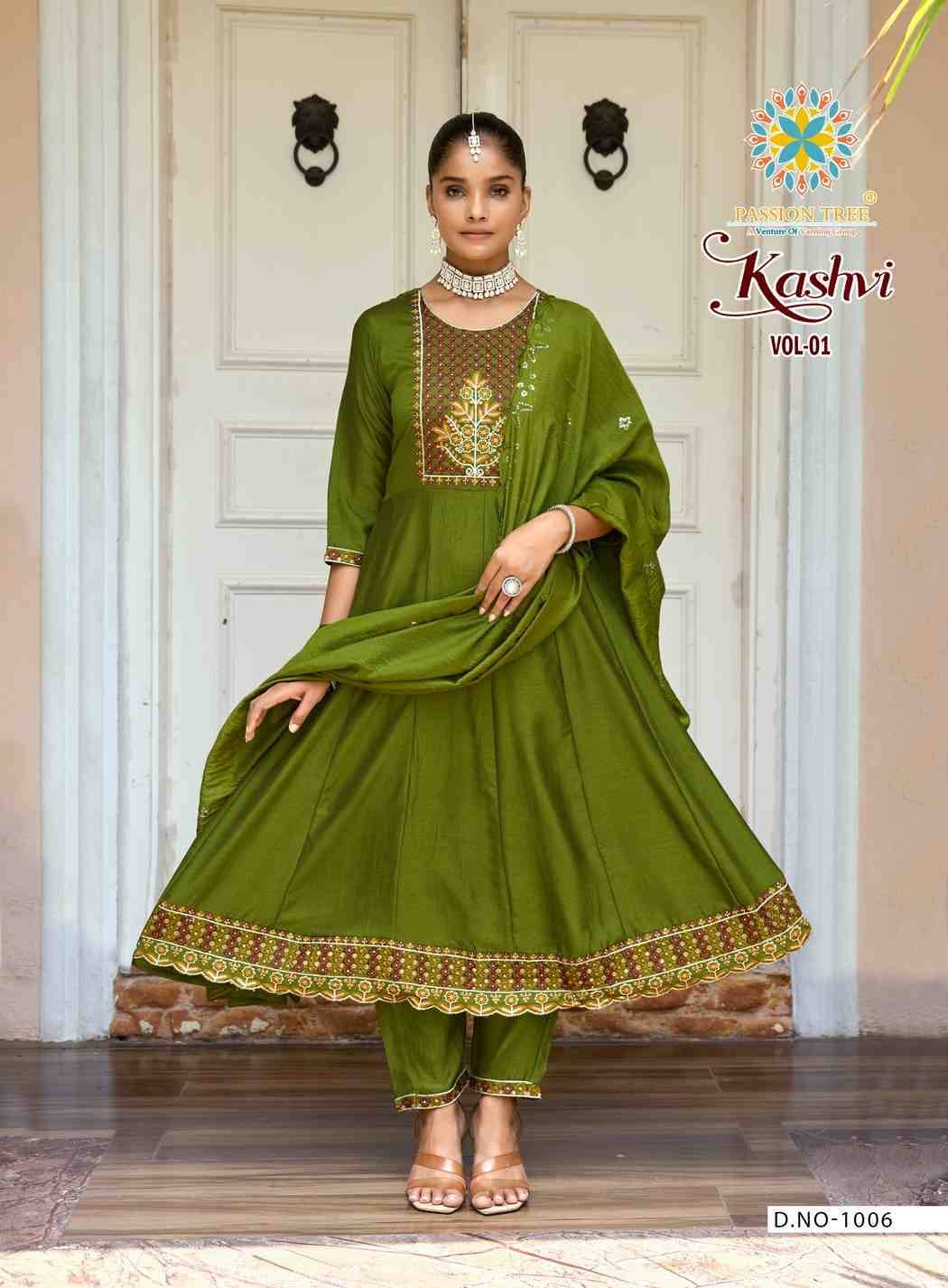 Kashvi Vol-1 By Passion Tree 1001 To 1008 Series Beautiful Festive Suits Colorful Stylish Fancy Casual Wear & Ethnic Wear Vichitra Silk Dresses At Wholesale Price