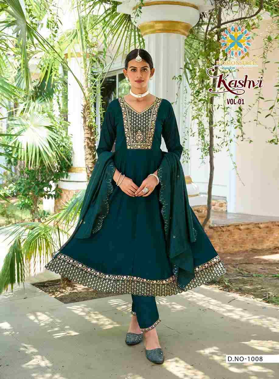 Kashvi Vol-1 By Passion Tree 1001 To 1008 Series Beautiful Festive Suits Colorful Stylish Fancy Casual Wear & Ethnic Wear Vichitra Silk Dresses At Wholesale Price