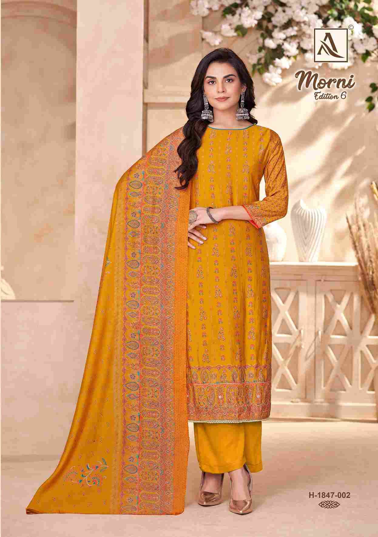 Morni Vol-6 By Alok Suit 1847-001 To 1847-004 Series Beautiful Festive Suits Colorful Stylish Fancy Casual Wear & Ethnic Wear Pure Modal Print With Embroidered Dresses At Wholesale Price