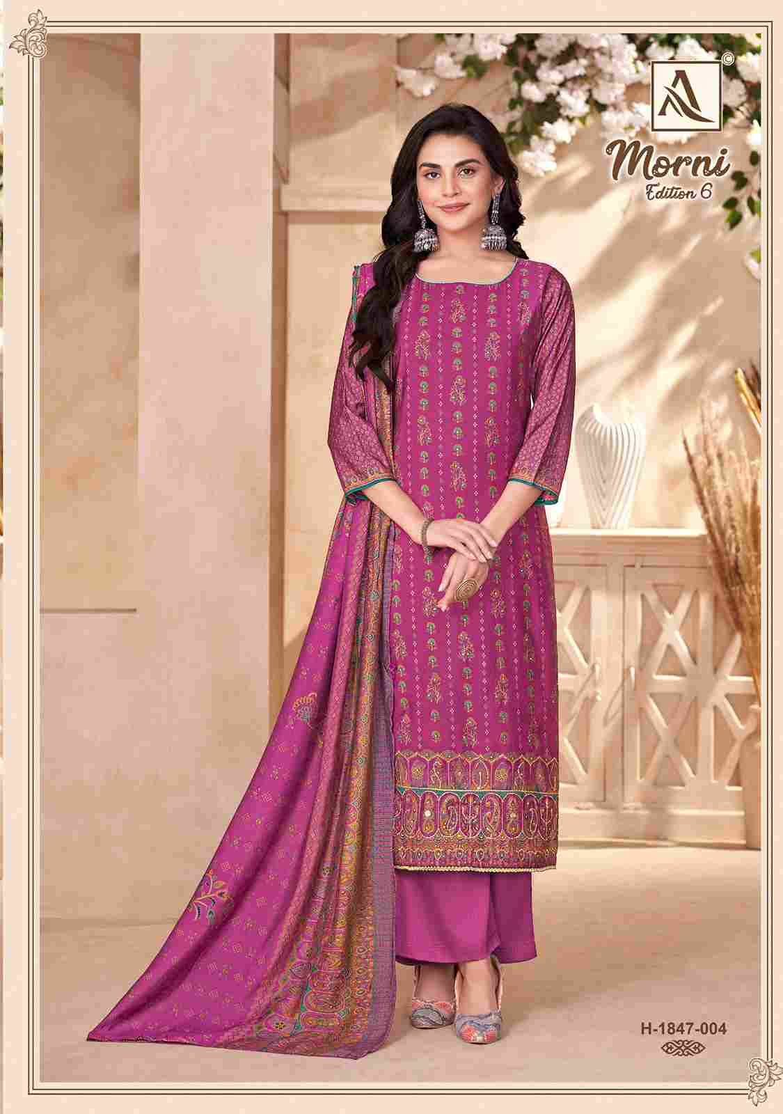 Morni Vol-6 By Alok Suit 1847-001 To 1847-004 Series Beautiful Festive Suits Colorful Stylish Fancy Casual Wear & Ethnic Wear Pure Modal Print With Embroidered Dresses At Wholesale Price