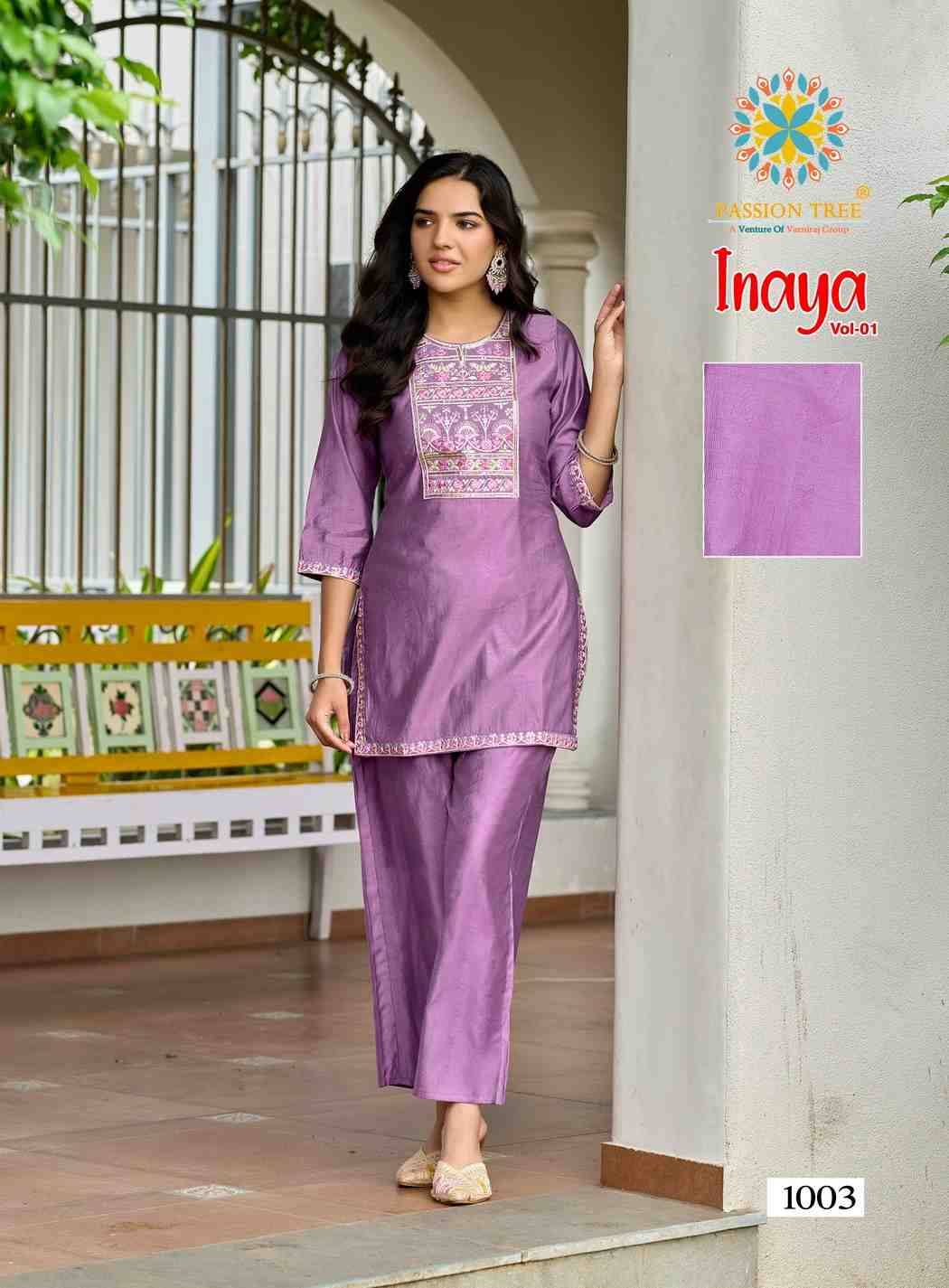 Inaya Vol-1 By Passion Tree 1001 To 1008 Series Designer Stylish Fancy Colorful Beautiful Party Wear & Ethnic Wear Collection Viscose Silk Co-Ord At Wholesale Price