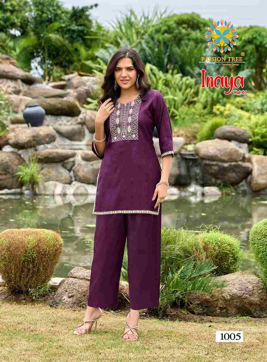 Inaya Vol-1 By Passion Tree 1001 To 1008 Series Designer Stylish Fancy Colorful Beautiful Party Wear & Ethnic Wear Collection Viscose Silk Co-Ord At Wholesale Price