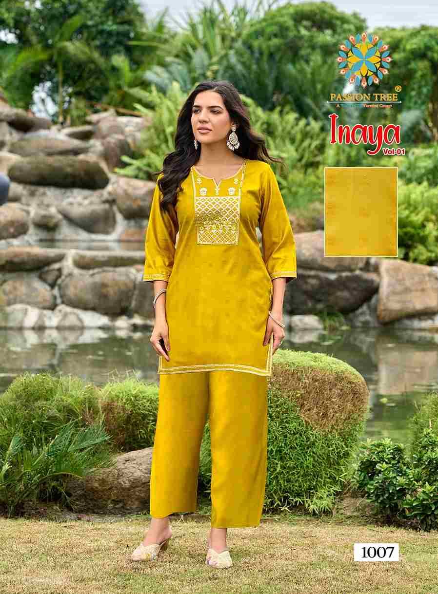 Inaya Vol-1 By Passion Tree 1001 To 1008 Series Designer Stylish Fancy Colorful Beautiful Party Wear & Ethnic Wear Collection Viscose Silk Co-Ord At Wholesale Price