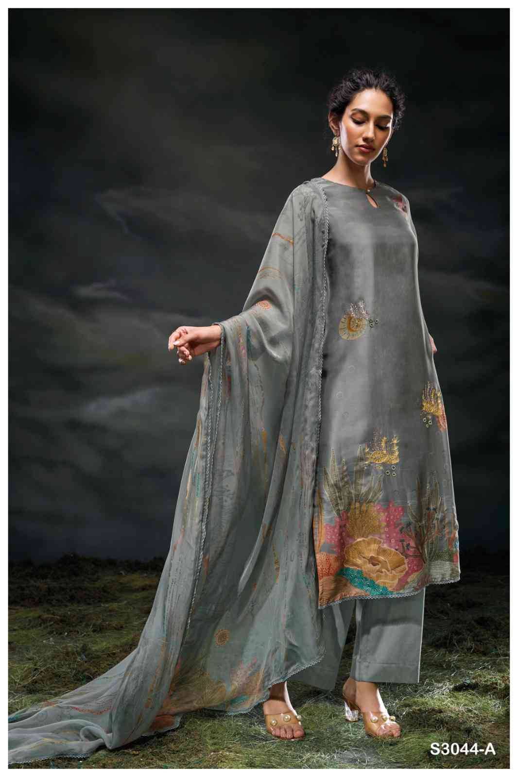 Charaya-3044 By Ganga Fashion 3044-A To 3044-D Series Beautiful Festive Suits Colorful Stylish Fancy Casual Wear & Ethnic Wear Pure Bemberg Silk Dresses At Wholesale Price