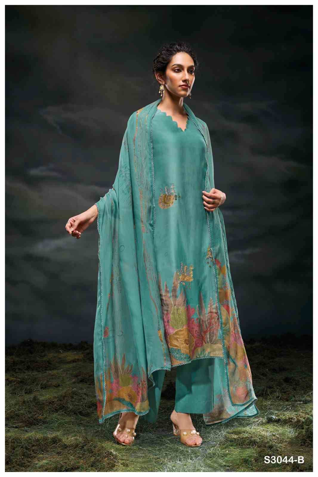 Charaya-3044 By Ganga Fashion 3044-A To 3044-D Series Beautiful Festive Suits Colorful Stylish Fancy Casual Wear & Ethnic Wear Pure Bemberg Silk Dresses At Wholesale Price