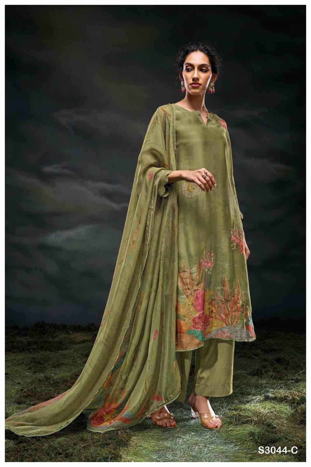 Charaya-3044 By Ganga Fashion 3044-A To 3044-D Series Beautiful Festive Suits Colorful Stylish Fancy Casual Wear & Ethnic Wear Pure Bemberg Silk Dresses At Wholesale Price