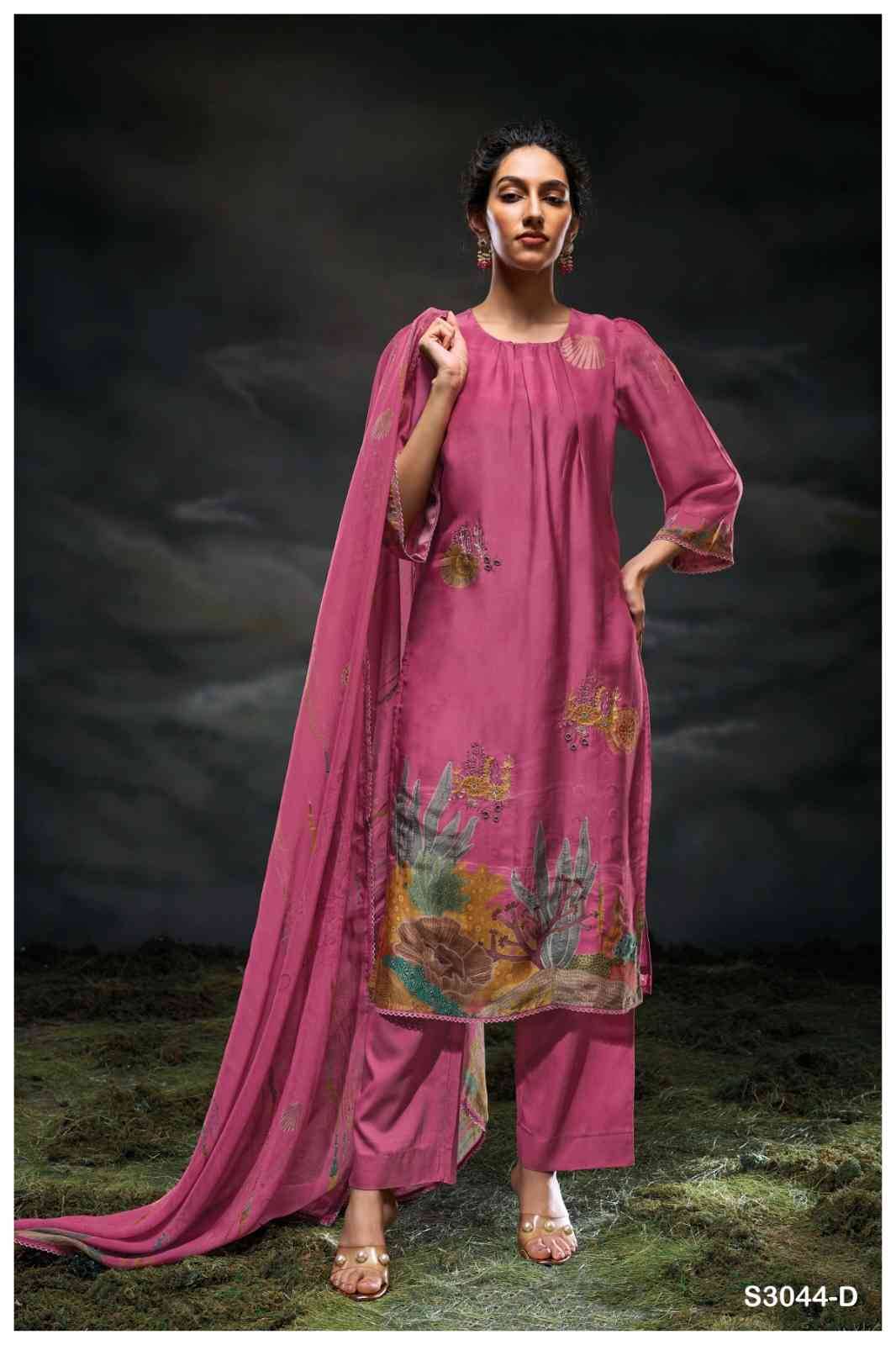 Charaya-3044 By Ganga Fashion 3044-A To 3044-D Series Beautiful Festive Suits Colorful Stylish Fancy Casual Wear & Ethnic Wear Pure Bemberg Silk Dresses At Wholesale Price
