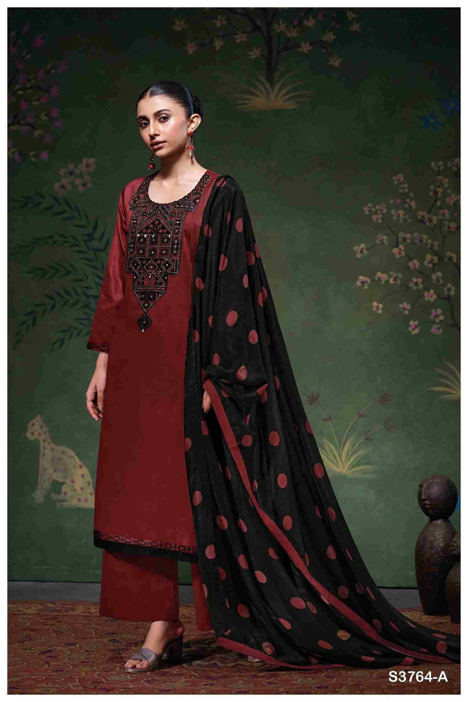 Meadow-3764 By Ganga Fashion 3764-A To 3764-D Series Beautiful Festive Suits Colorful Stylish Fancy Casual Wear & Ethnic Wear Pure Cotton Satin Dresses At Wholesale Price