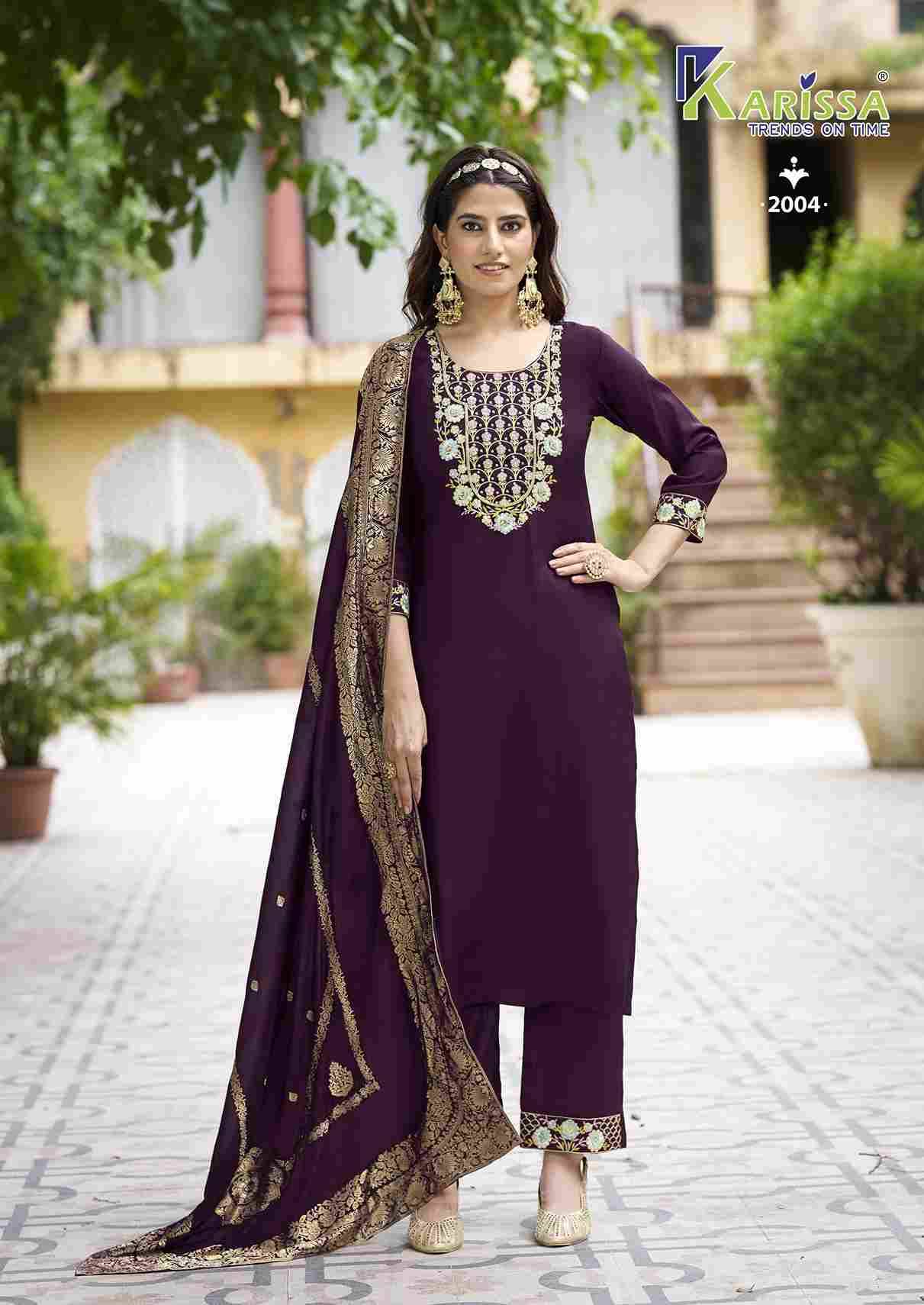 Roshani Vol-2 By Karissa 2001 To 2006 Series Beautiful Stylish Festive Suits Fancy Colorful Casual Wear & Ethnic Wear & Ready To Wear Pure Viscose Silk Dresses At Wholesale Price