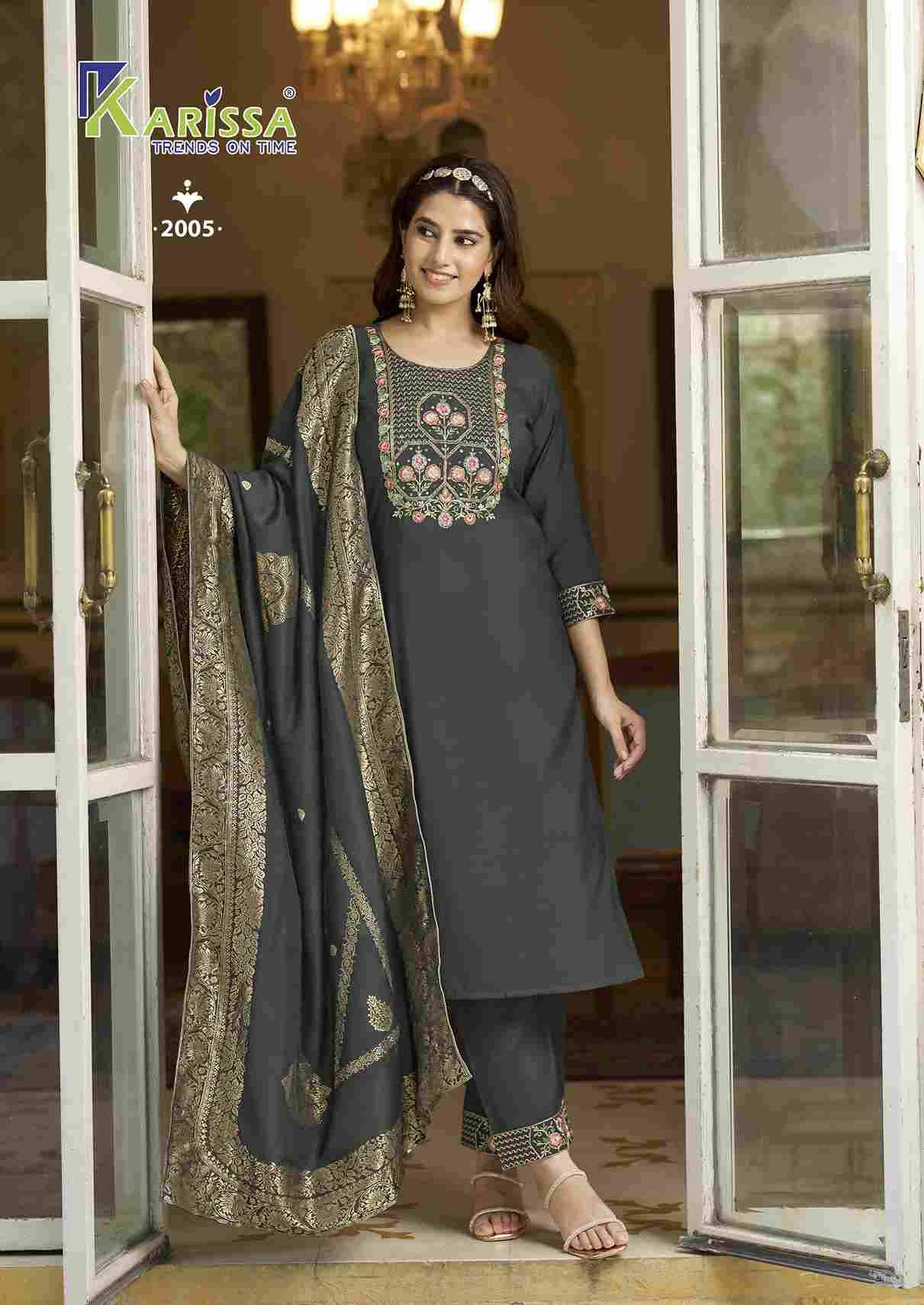 Roshani Vol-2 By Karissa 2001 To 2006 Series Beautiful Stylish Festive Suits Fancy Colorful Casual Wear & Ethnic Wear & Ready To Wear Pure Viscose Silk Dresses At Wholesale Price