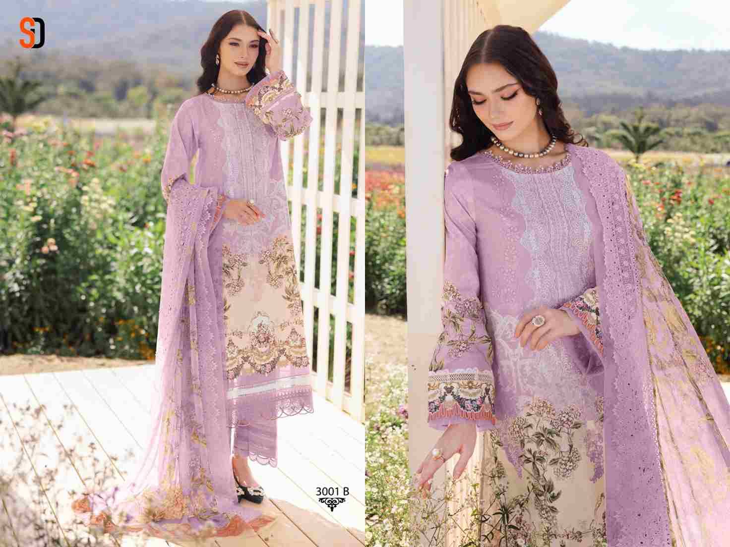 Needle Wonder Dupatta Work Collection Vol-3 By Shraddha Designer 3001-A To 3003-B Series Designer Pakistani Suits Beautiful Fancy Stylish Colorful Party Wear & Occasional Wear Pure Cotton Print With Embroidery Dresses At Wholesale Price