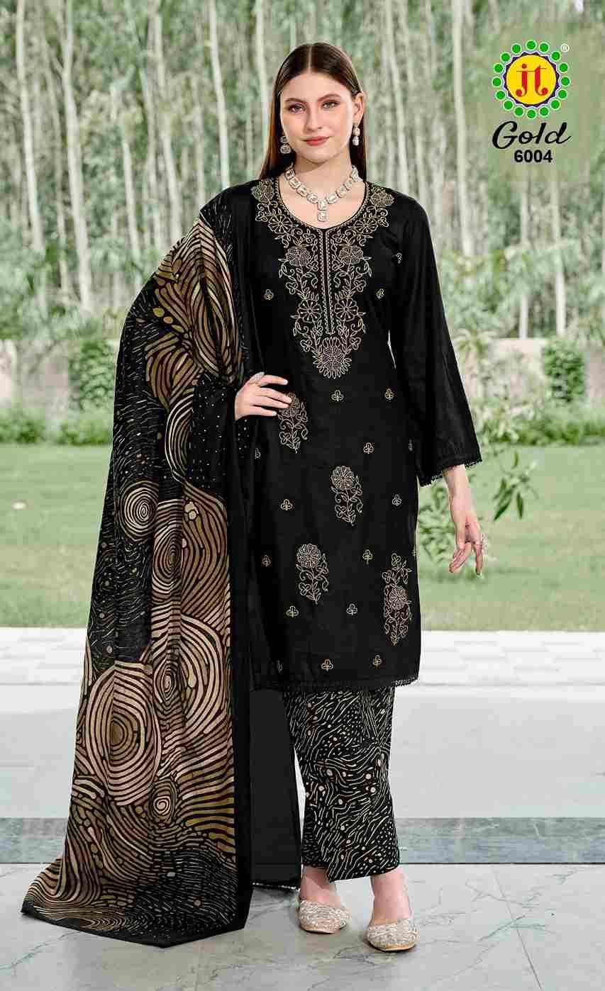 Gold Vol-6 By JT 6001 To 6005 Series Beautiful Festive Suits Colorful Stylish Fancy Casual Wear & Ethnic Wear Rayon Dresses At Wholesale Price