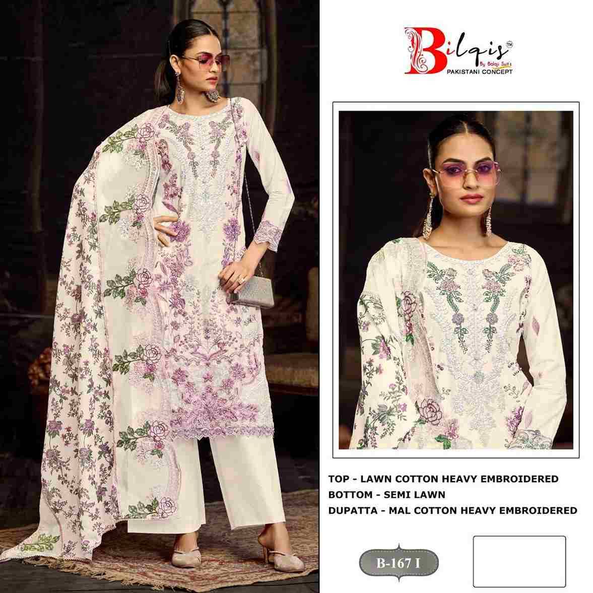 Bilqis 167 Colours Vol-3 By Bilqis 167-I To 167-L Series Beautiful Pakistani Suits Stylish Fancy Colorful Party Wear & Occasional Wear Cambric Lawn Heavy Embroidery Dresses At Wholesale Price