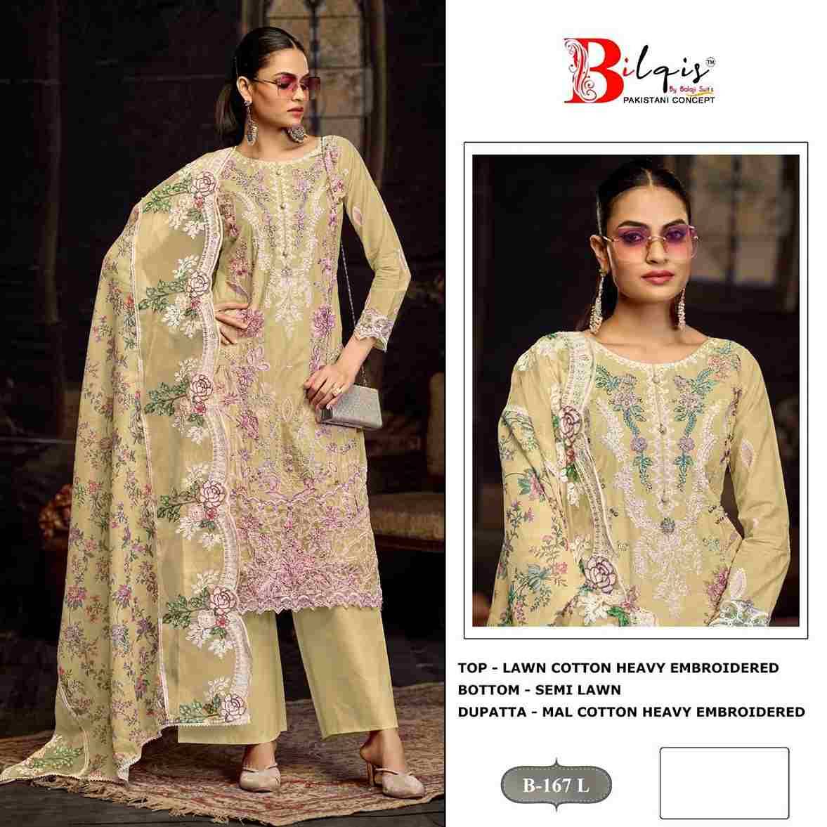 Bilqis 167 Colours Vol-3 By Bilqis 167-I To 167-L Series Beautiful Pakistani Suits Stylish Fancy Colorful Party Wear & Occasional Wear Cambric Lawn Heavy Embroidery Dresses At Wholesale Price