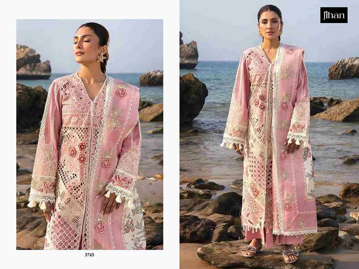 Sirene Luxury Lawn-25 Vol-2 By Jihan 3740 To 3745 Series Designer Pakistani Suits Beautiful Fancy Stylish Colorful Party Wear & Occasional Wear Lawn Dresses At Wholesale Price