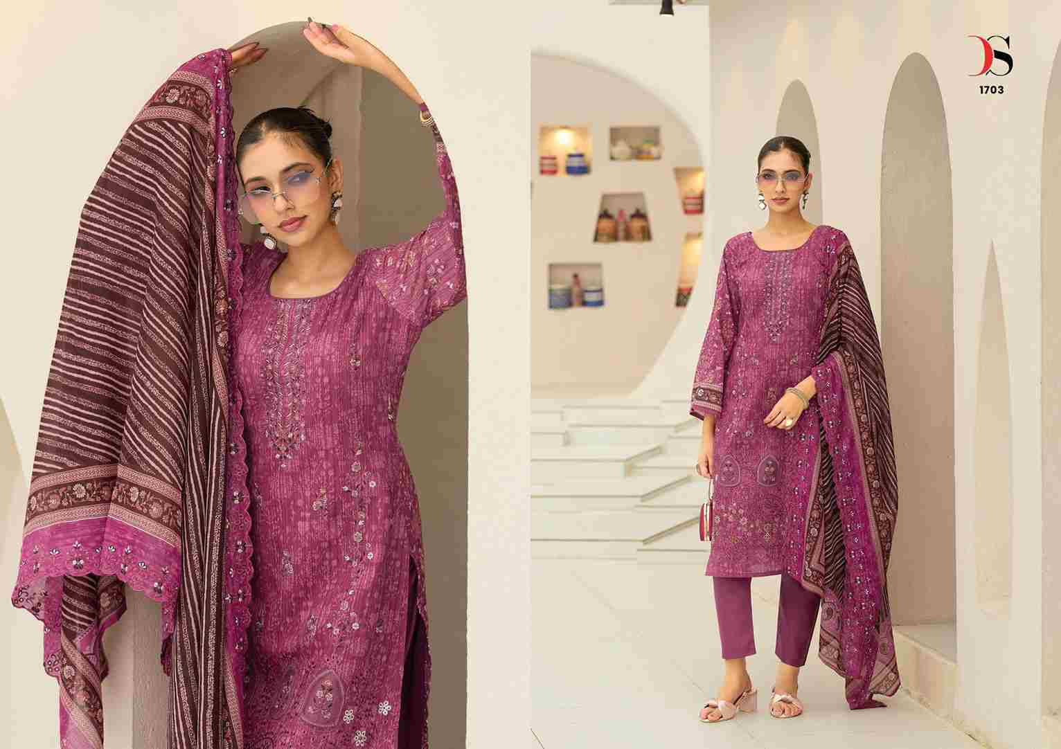 Bin Saeed Vol-17 By Deepsy Suits 1701 To 1706 Series Designer Pakistani Suits Beautiful Stylish Fancy Colorful Party Wear & Occasional Wear Pure Cotton Dresses At Wholesale Price