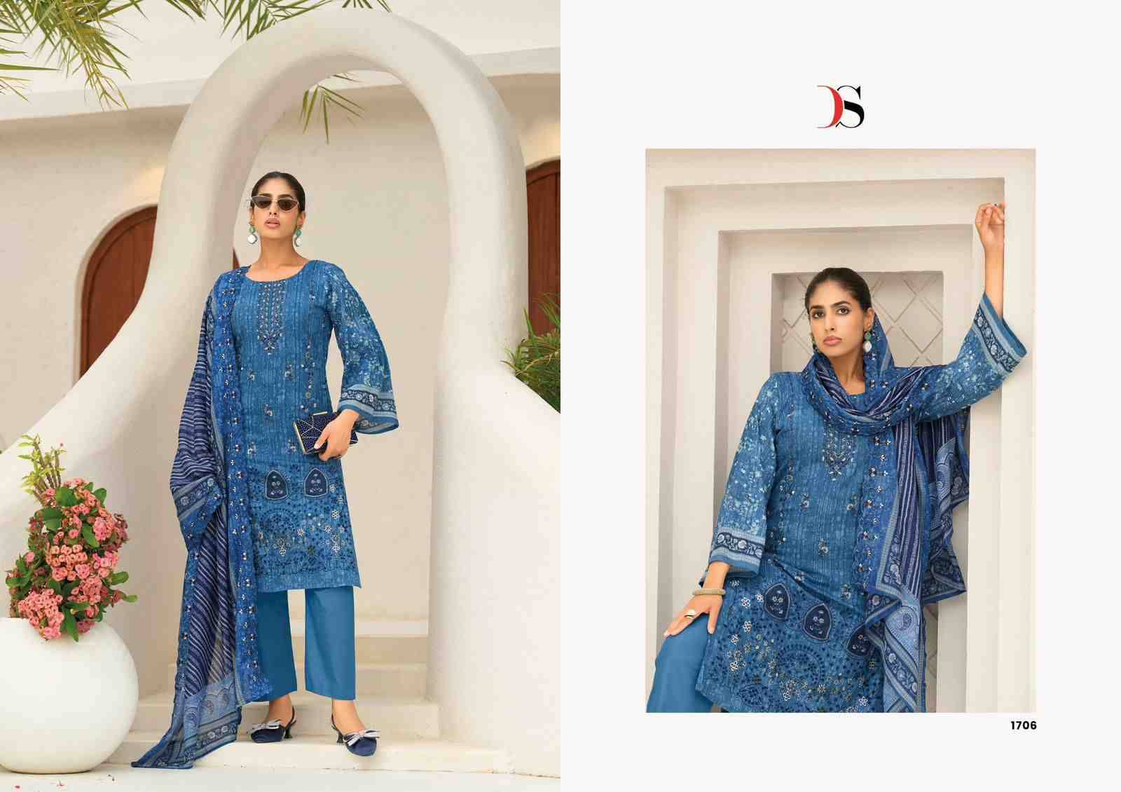Bin Saeed Vol-17 By Deepsy Suits 1701 To 1706 Series Designer Pakistani Suits Beautiful Stylish Fancy Colorful Party Wear & Occasional Wear Pure Cotton Dresses At Wholesale Price