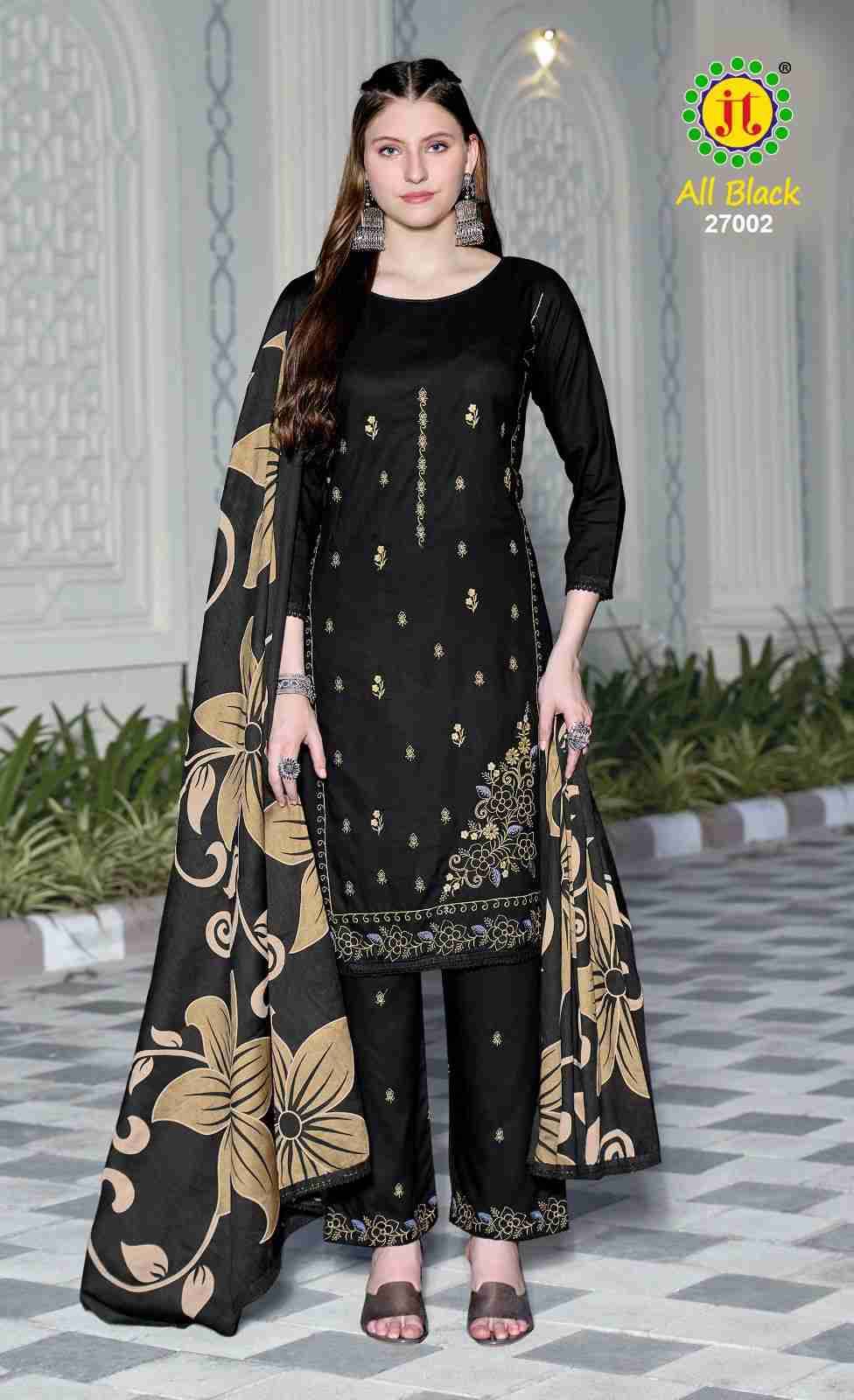 All Black Vol-27 By JT 27001 To 27005 Series Beautiful Festive Suits Colorful Stylish Fancy Casual Wear & Ethnic Wear Rayon Dresses At Wholesale Price