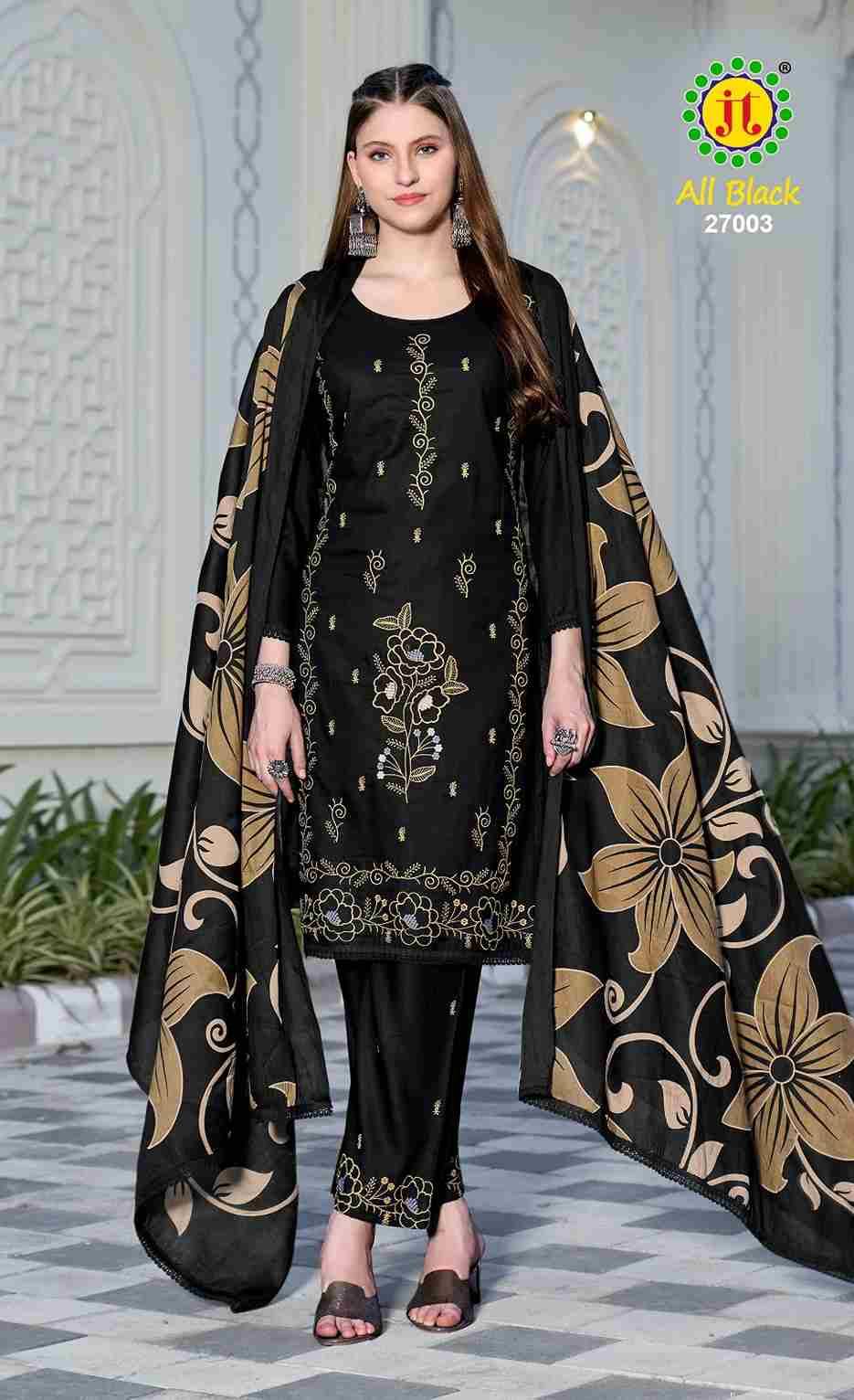 All Black Vol-27 By JT 27001 To 27005 Series Beautiful Festive Suits Colorful Stylish Fancy Casual Wear & Ethnic Wear Rayon Dresses At Wholesale Price