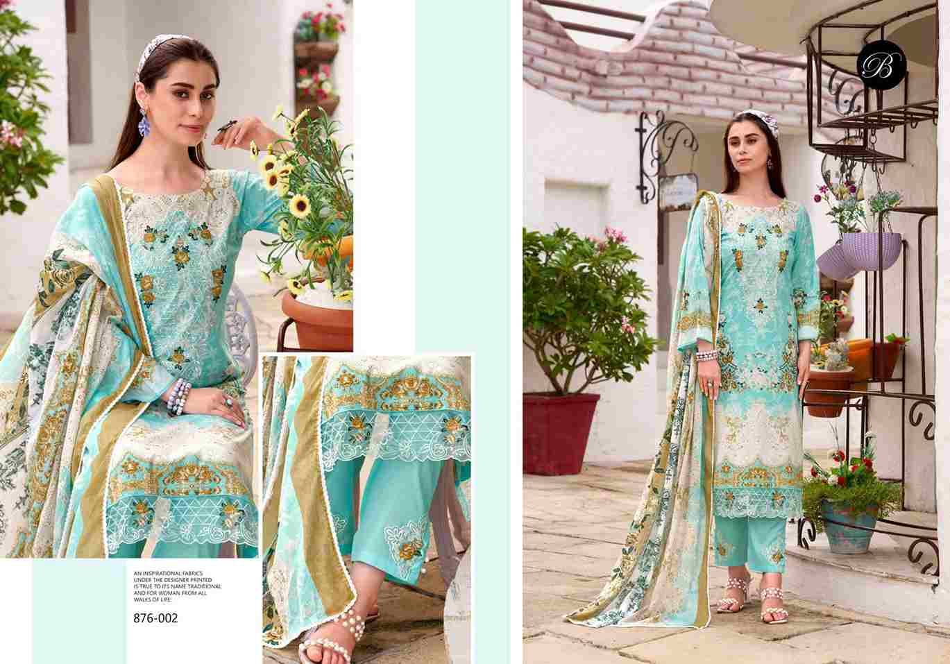 Zayana By Belliza 876-001 To 876-008 Series Beautiful Festive Suits Stylish Fancy Colorful Casual Wear & Ethnic Wear Pure Cotton Dresses At Wholesale Price