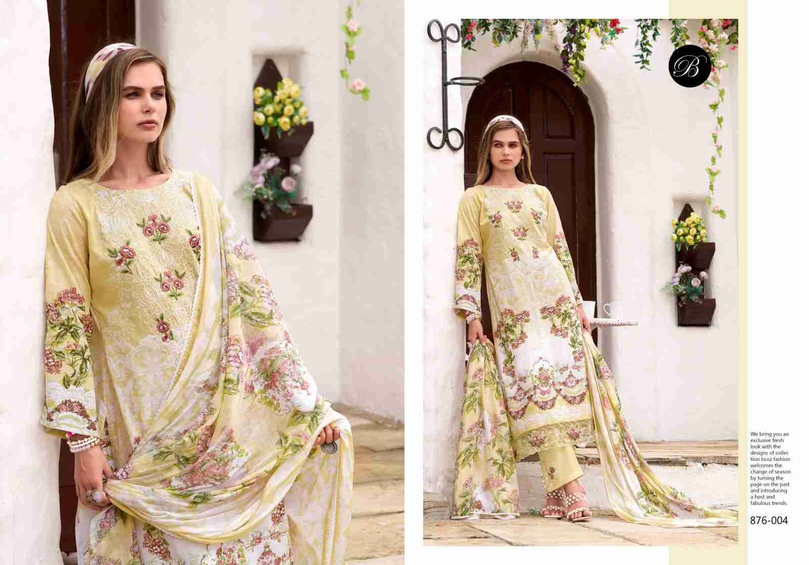 Zayana By Belliza 876-001 To 876-008 Series Beautiful Festive Suits Stylish Fancy Colorful Casual Wear & Ethnic Wear Pure Cotton Dresses At Wholesale Price