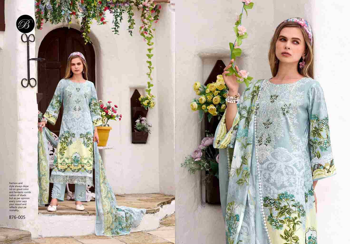 Zayana By Belliza 876-001 To 876-008 Series Beautiful Festive Suits Stylish Fancy Colorful Casual Wear & Ethnic Wear Pure Cotton Dresses At Wholesale Price