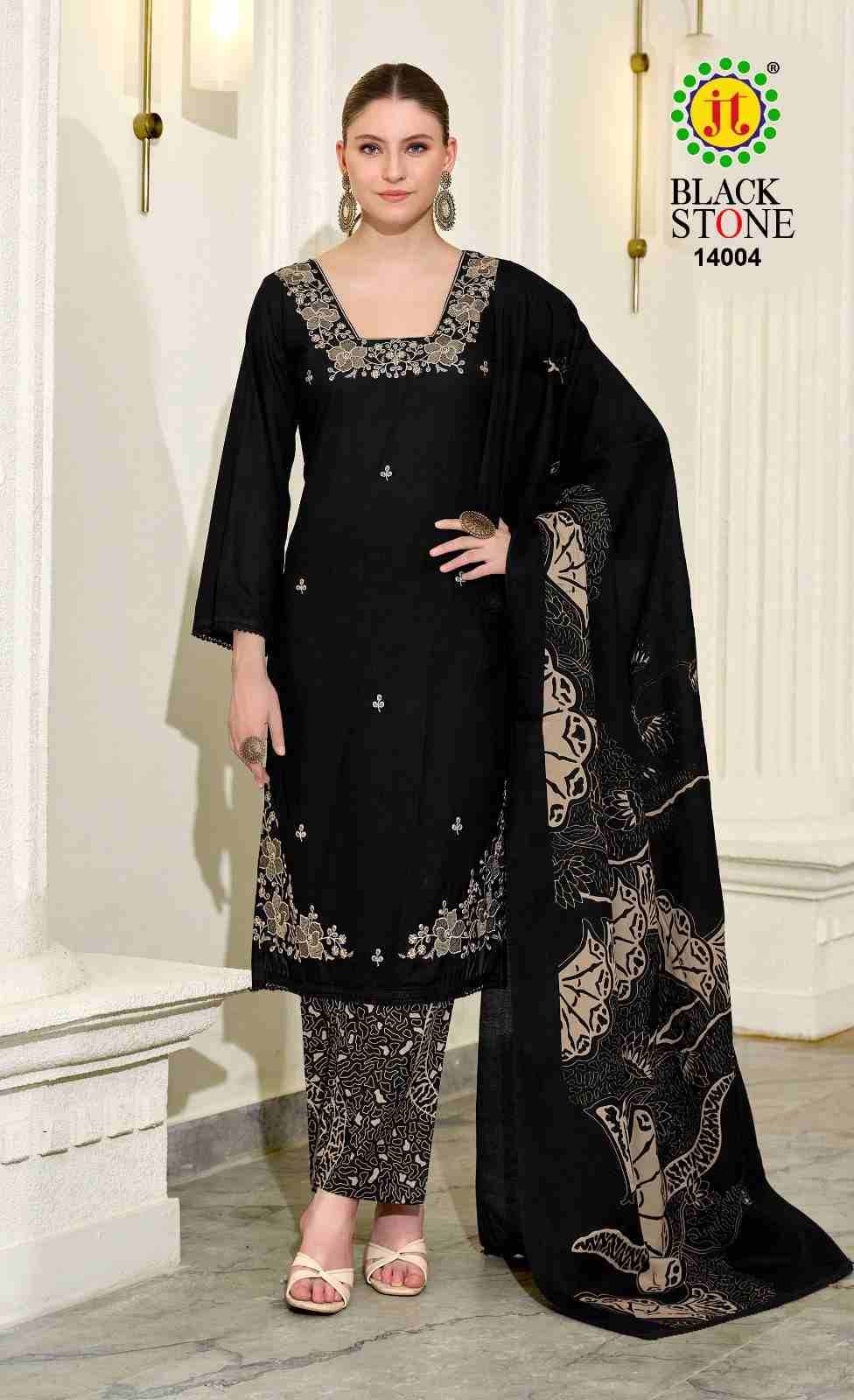 Black Stone Vol-14 By JT 14001 To 14005 Series Beautiful Festive Suits Colorful Stylish Fancy Casual Wear & Ethnic Wear Rayon Dresses At Wholesale Price