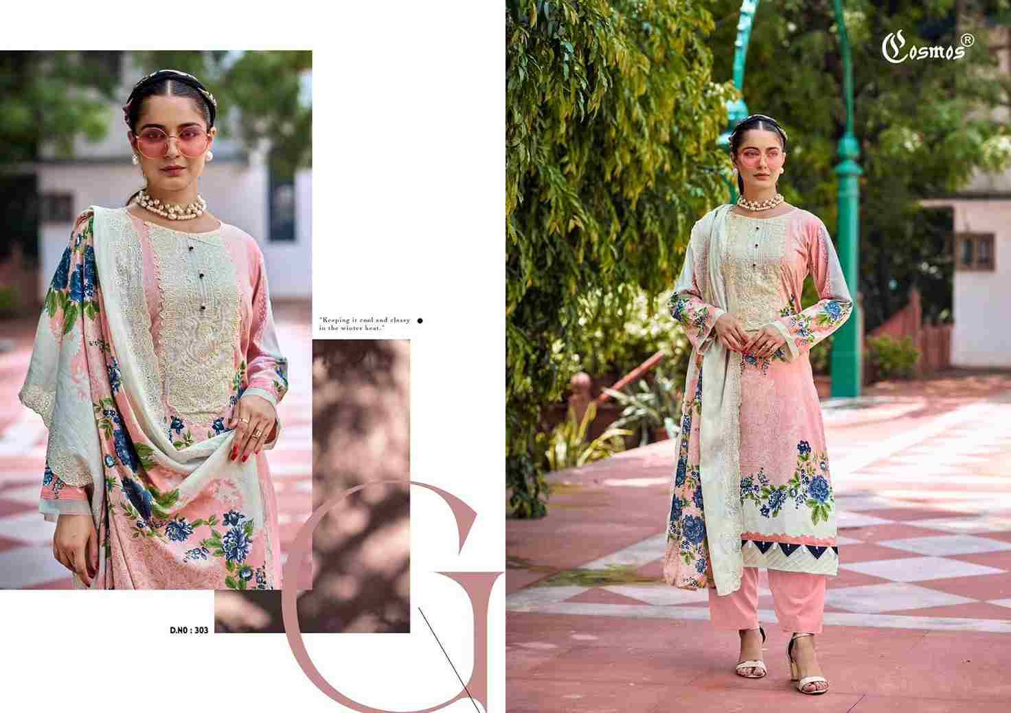Needle Wonder Vol-3 By Cosmos 301 To 308 Series Beautiful Pakistani Suits Colorful Stylish Fancy Casual Wear & Ethnic Wear Lawn Cotton Embroidered Dresses At Wholesale Price