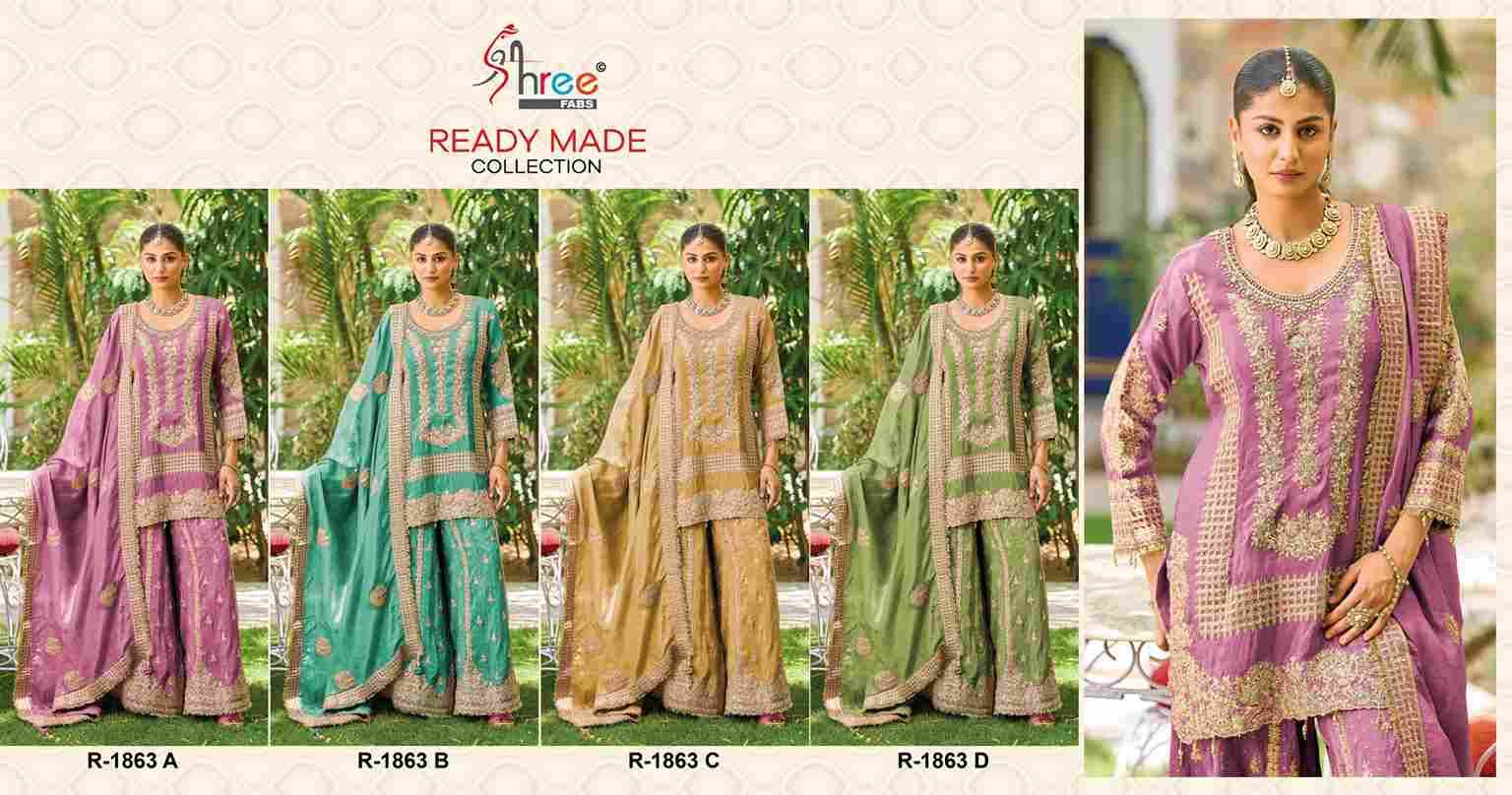 Shree Fabs Hit Design R-1863 Colours By Shree Fabs R-1863-A To R-1863-D Series Designer Pakistani Suits Collection Beautiful Stylish Fancy Colorful Party Wear & Occasional Wear Viscose Dresses At Wholesale Price