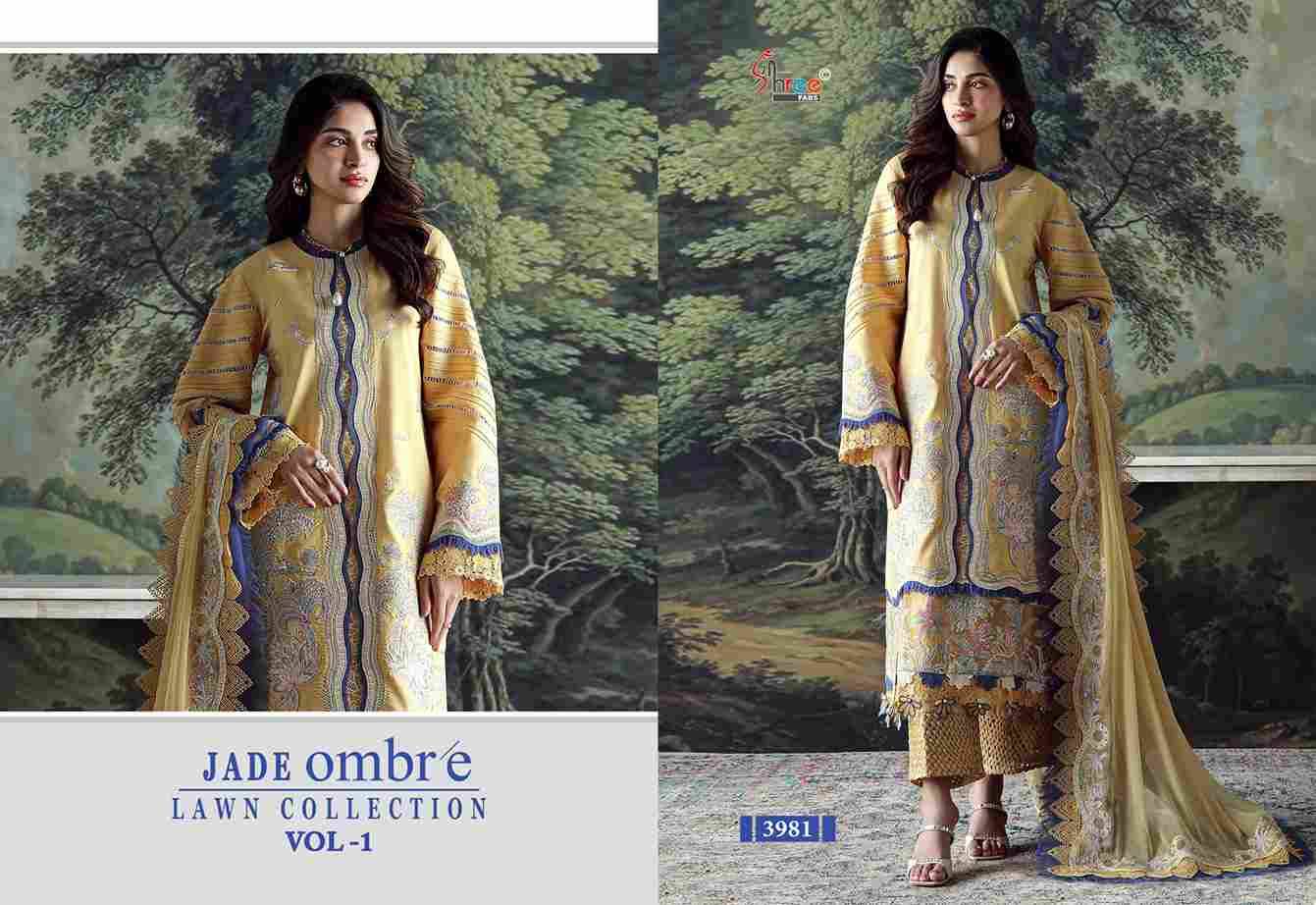 Jade Ombre Lawn Collection Vol-1 By Shree Fabs 3978 To 3981 Series Beautiful Pakistani Suits Colorful Stylish Fancy Casual Wear & Ethnic Wear Pure Cotton Embroidered Dresses At Wholesale Price