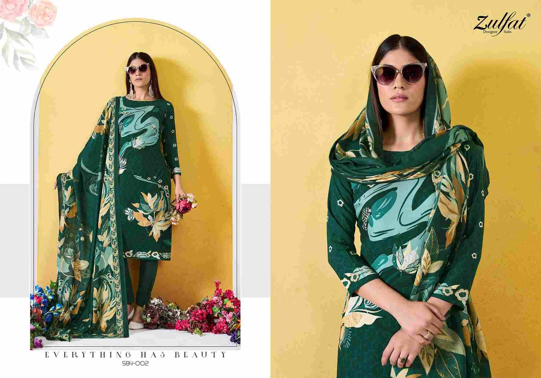 Zahavi Vol-5 By Zulfat 584-001 To 584-006 Series Beautiful Festive Suits Stylish Fancy Colorful Casual Wear & Ethnic Wear Pure Viscose Rayon Print Dresses At Wholesale Price