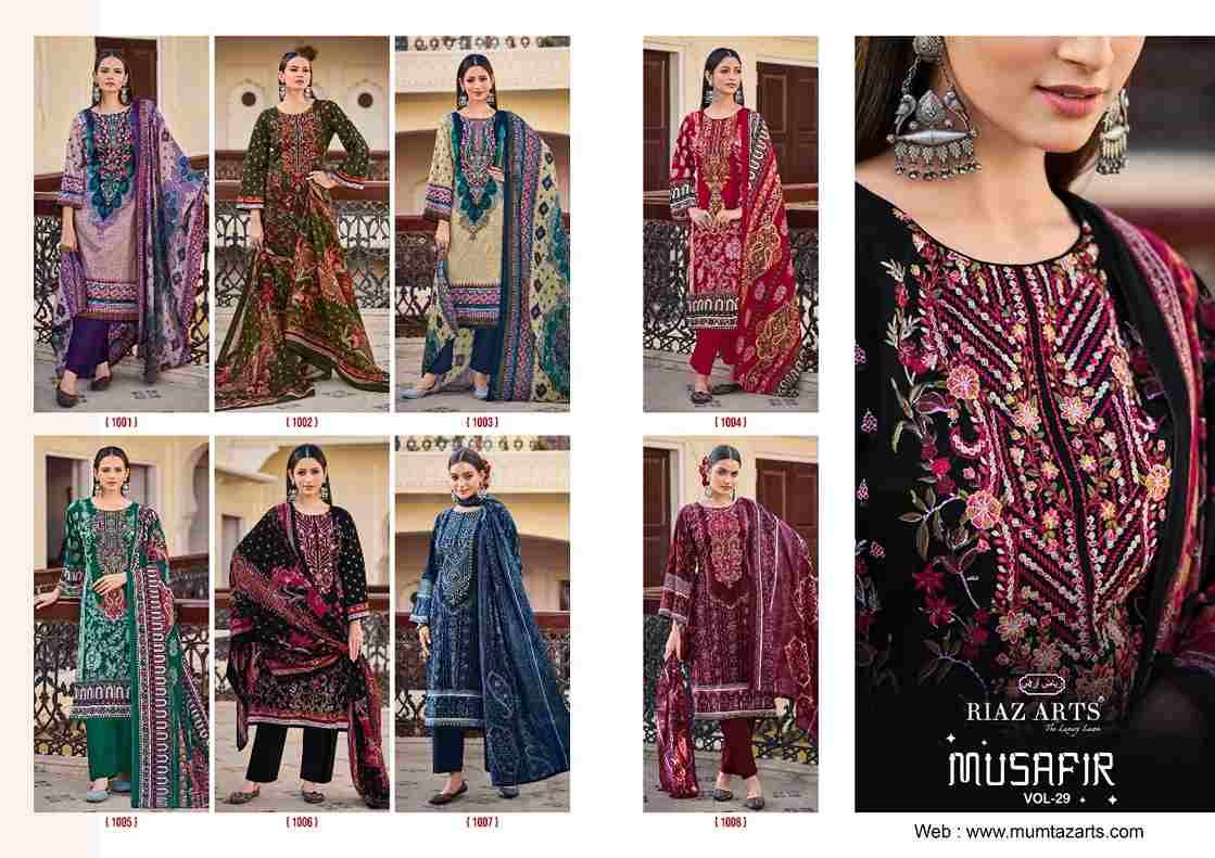 Musafir Vol-29 By Riaz Arts 1001 To 1008 Series Beautiful Festive Suits Stylish Fancy Colorful Casual Wear & Ethnic Wear Pure Lawn Print Dresses At Wholesale Price