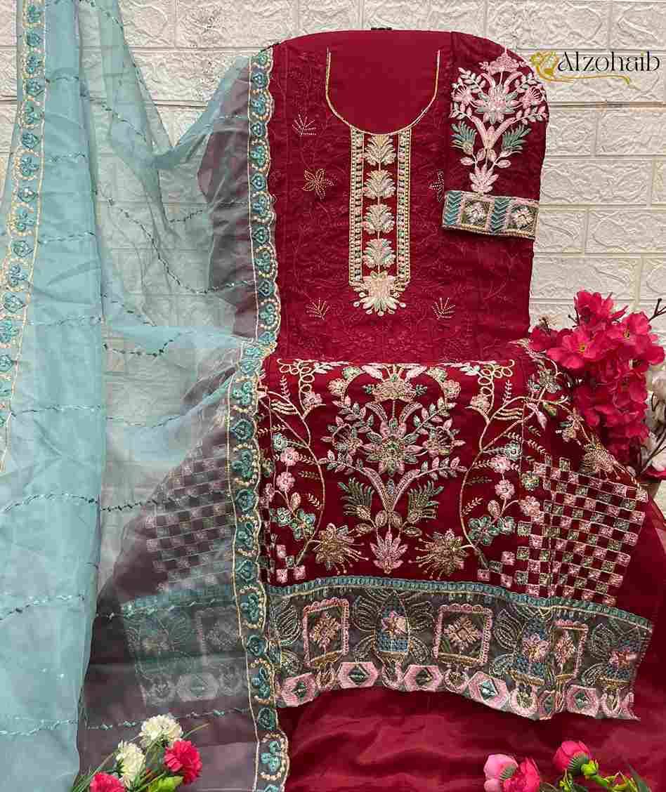 Alzohaib 1341 Series By Alzohaib 1341-A To 1341-D Series Beautiful Pakistani Suits Stylish Fancy Colorful Party Wear & Occasional Wear Organza Dresses At Wholesale Price