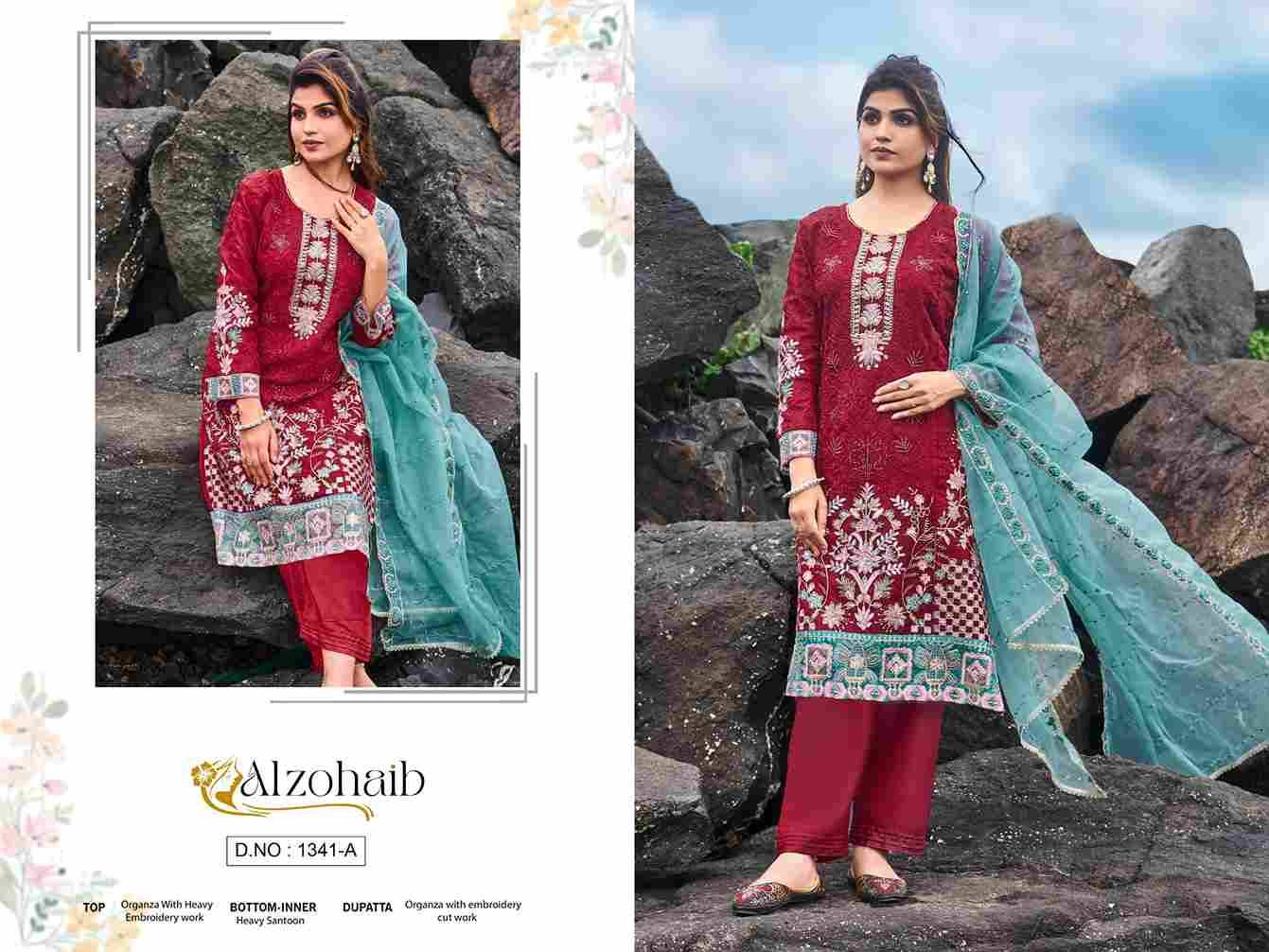 Alzohaib 1341 Series By Alzohaib 1341-A To 1341-D Series Beautiful Pakistani Suits Stylish Fancy Colorful Party Wear & Occasional Wear Organza Dresses At Wholesale Price