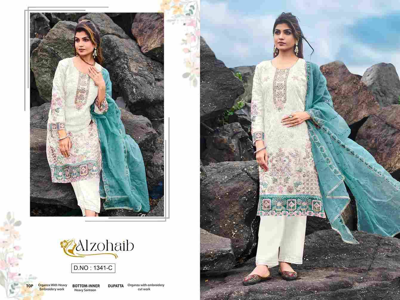 Alzohaib 1341 Series By Alzohaib 1341-A To 1341-D Series Beautiful Pakistani Suits Stylish Fancy Colorful Party Wear & Occasional Wear Organza Dresses At Wholesale Price