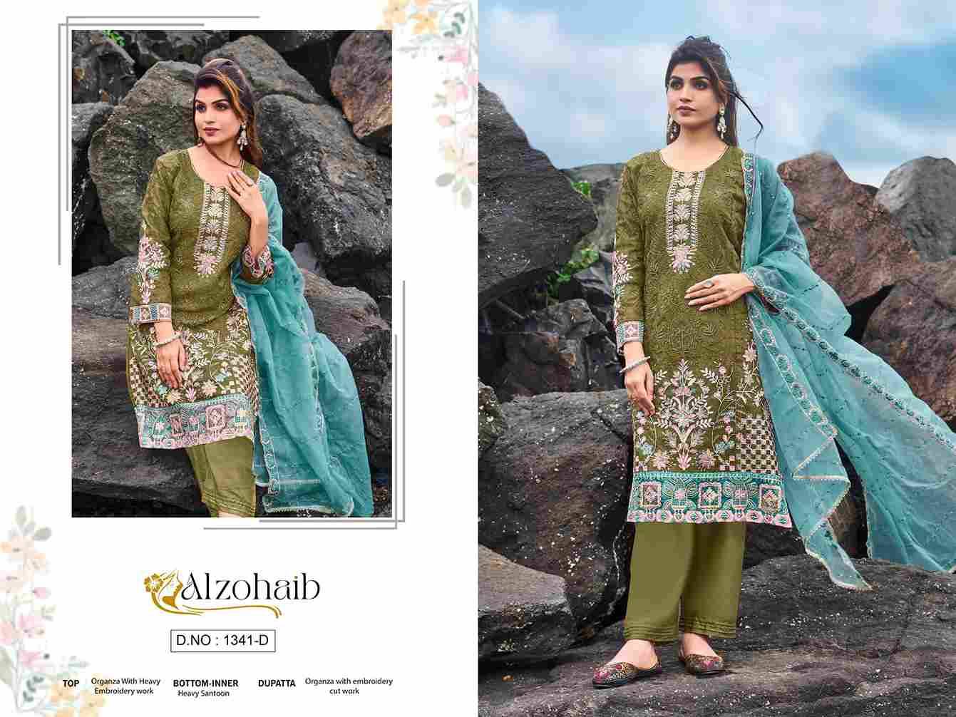 Alzohaib 1341 Series By Alzohaib 1341-A To 1341-D Series Beautiful Pakistani Suits Stylish Fancy Colorful Party Wear & Occasional Wear Organza Dresses At Wholesale Price