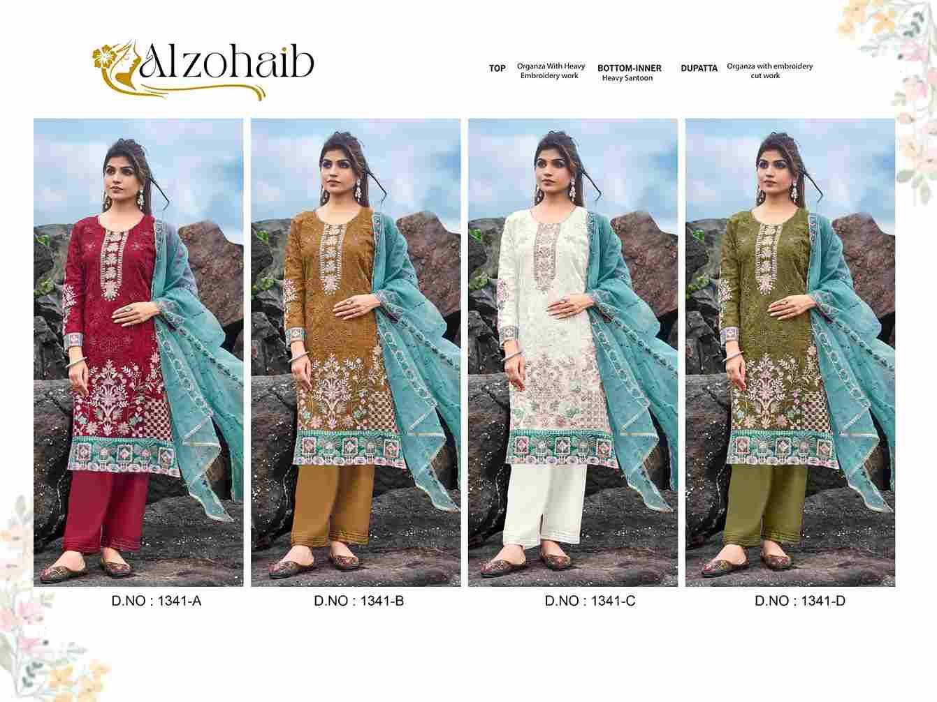 Alzohaib 1341 Series By Alzohaib 1341-A To 1341-D Series Beautiful Pakistani Suits Stylish Fancy Colorful Party Wear & Occasional Wear Organza Dresses At Wholesale Price