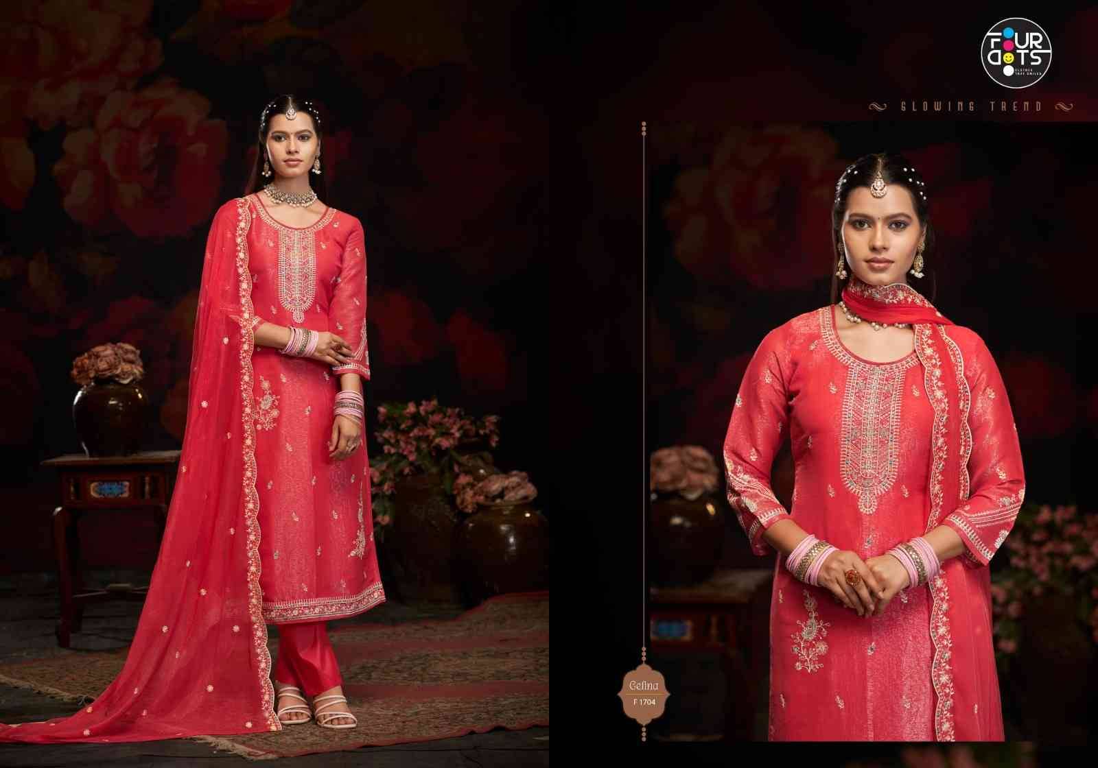 Gelina By Four Dots 1701 To 1704 Series Designer Stylish Fancy Colorful Beautiful Party Wear & Ethnic Wear Collection Silk Dresses At Wholesale Price