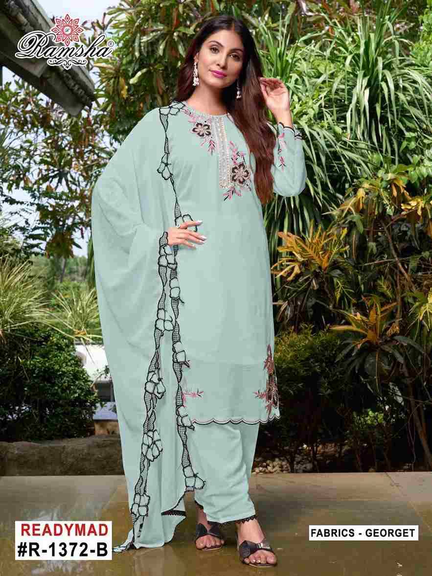 Ramsha 1372 Colours By Ramsha 1372-A To 1372-D Series Designer Pakistani Suits Beautiful Fancy Colorful Stylish Party Wear & Occasional Wear Georgette Embroidered Dresses At Wholesale Price