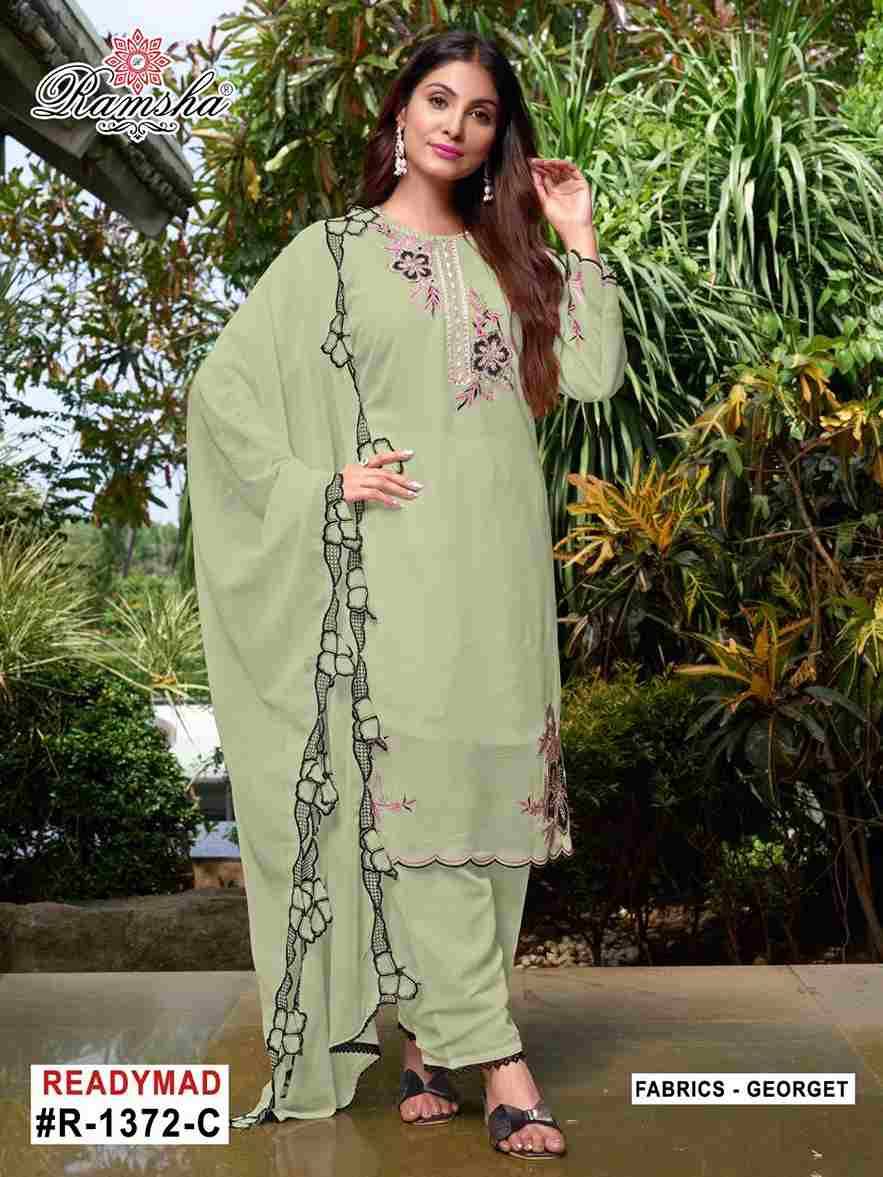 Ramsha 1372 Colours By Ramsha 1372-A To 1372-D Series Designer Pakistani Suits Beautiful Fancy Colorful Stylish Party Wear & Occasional Wear Georgette Embroidered Dresses At Wholesale Price