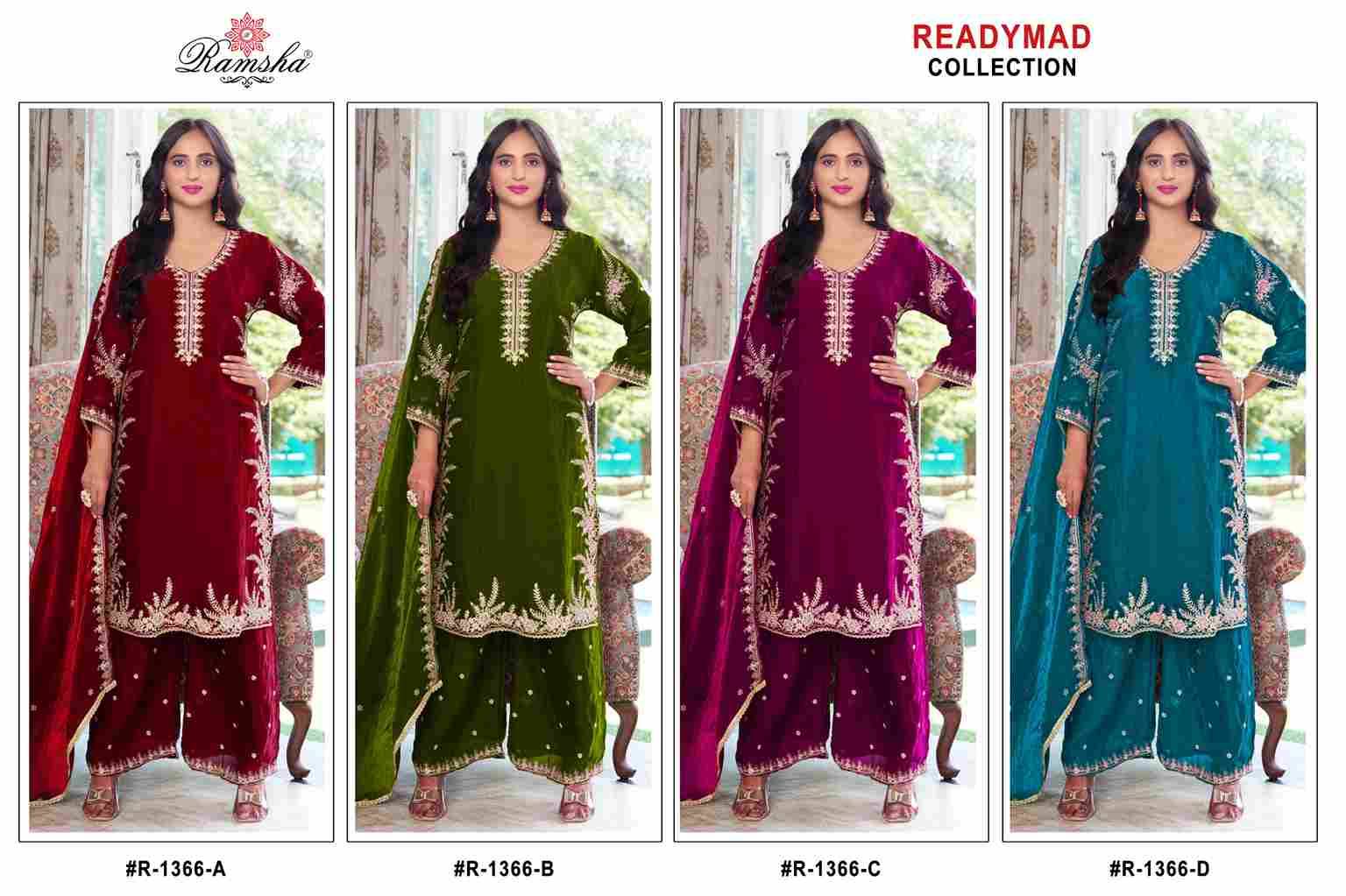 Ramsha 1366 Colours By Ramsha 1366-A To 1366-D Series Designer Pakistani Suits Beautiful Fancy Colorful Stylish Party Wear & Occasional Wear Fandy Embroidered Dresses At Wholesale Price