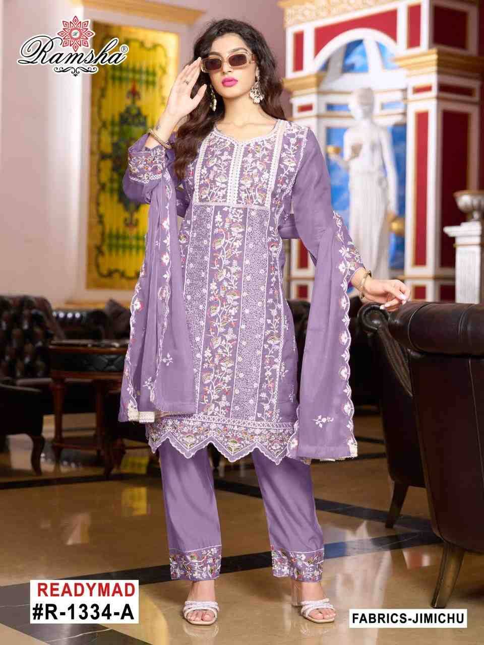Ramsha 1334 Colours By Ramsha 1334-A To 1334-D Series Designer Pakistani Suits Beautiful Fancy Colorful Stylish Party Wear & Occasional Wear Jimmy Chu Embroidered Dresses At Wholesale Price