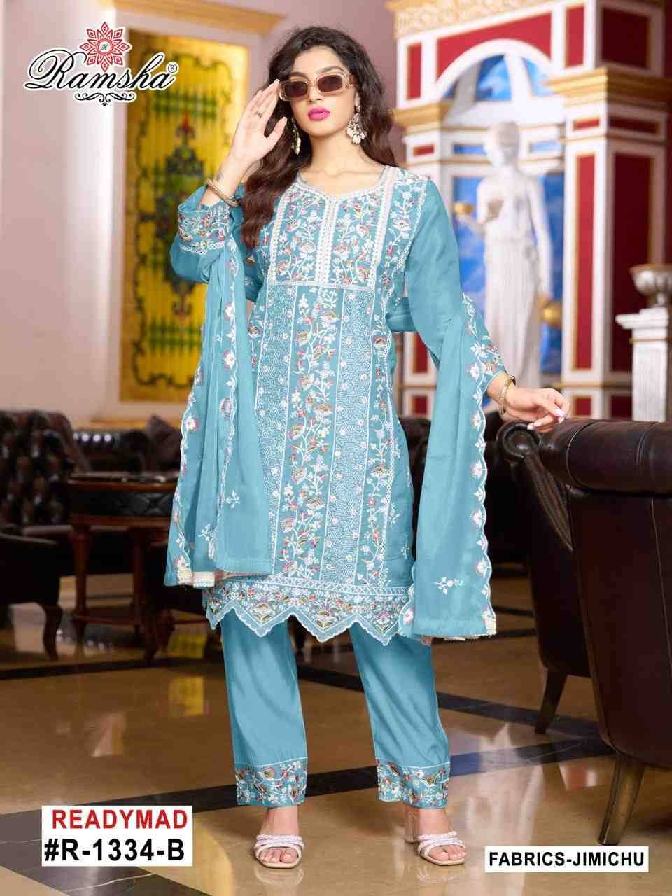 Ramsha 1334 Colours By Ramsha 1334-A To 1334-D Series Designer Pakistani Suits Beautiful Fancy Colorful Stylish Party Wear & Occasional Wear Jimmy Chu Embroidered Dresses At Wholesale Price