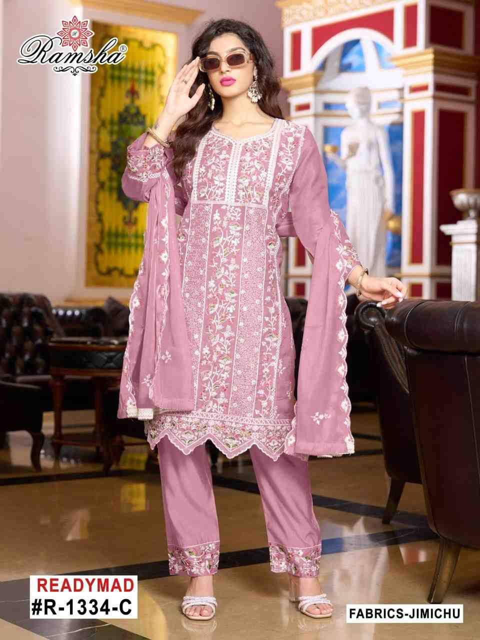 Ramsha 1334 Colours By Ramsha 1334-A To 1334-D Series Designer Pakistani Suits Beautiful Fancy Colorful Stylish Party Wear & Occasional Wear Jimmy Chu Embroidered Dresses At Wholesale Price