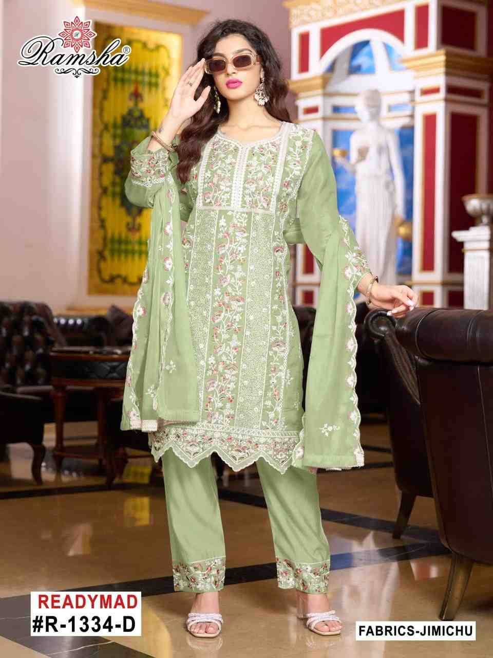 Ramsha 1334 Colours By Ramsha 1334-A To 1334-D Series Designer Pakistani Suits Beautiful Fancy Colorful Stylish Party Wear & Occasional Wear Jimmy Chu Embroidered Dresses At Wholesale Price