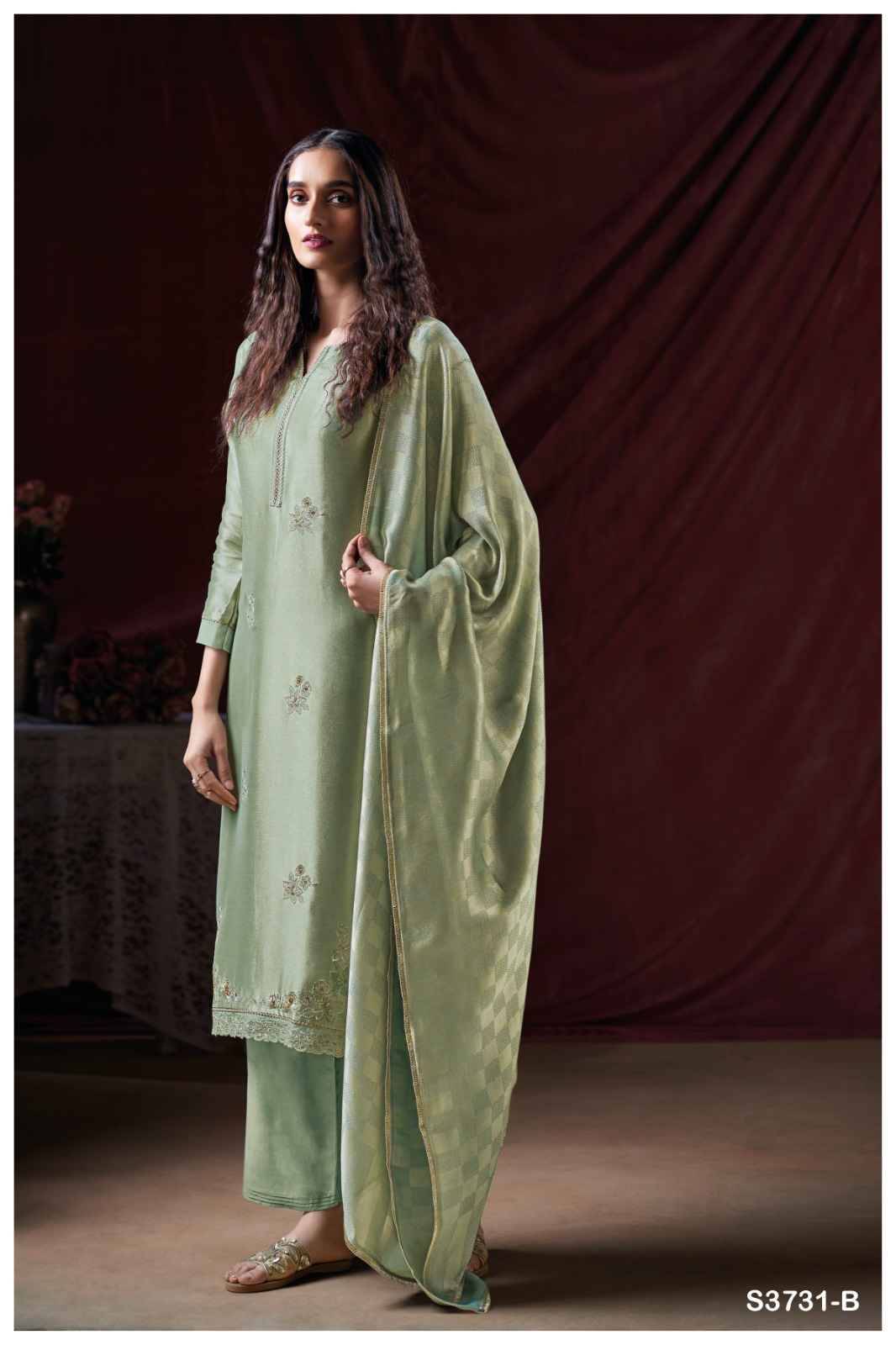 Zylee-3731 By Ganga Fashion 3731-A To 3731-B Series Beautiful Festive Suits Colorful Stylish Fancy Casual Wear & Ethnic Wear Pure Bemberg Silk Dresses At Wholesale Price