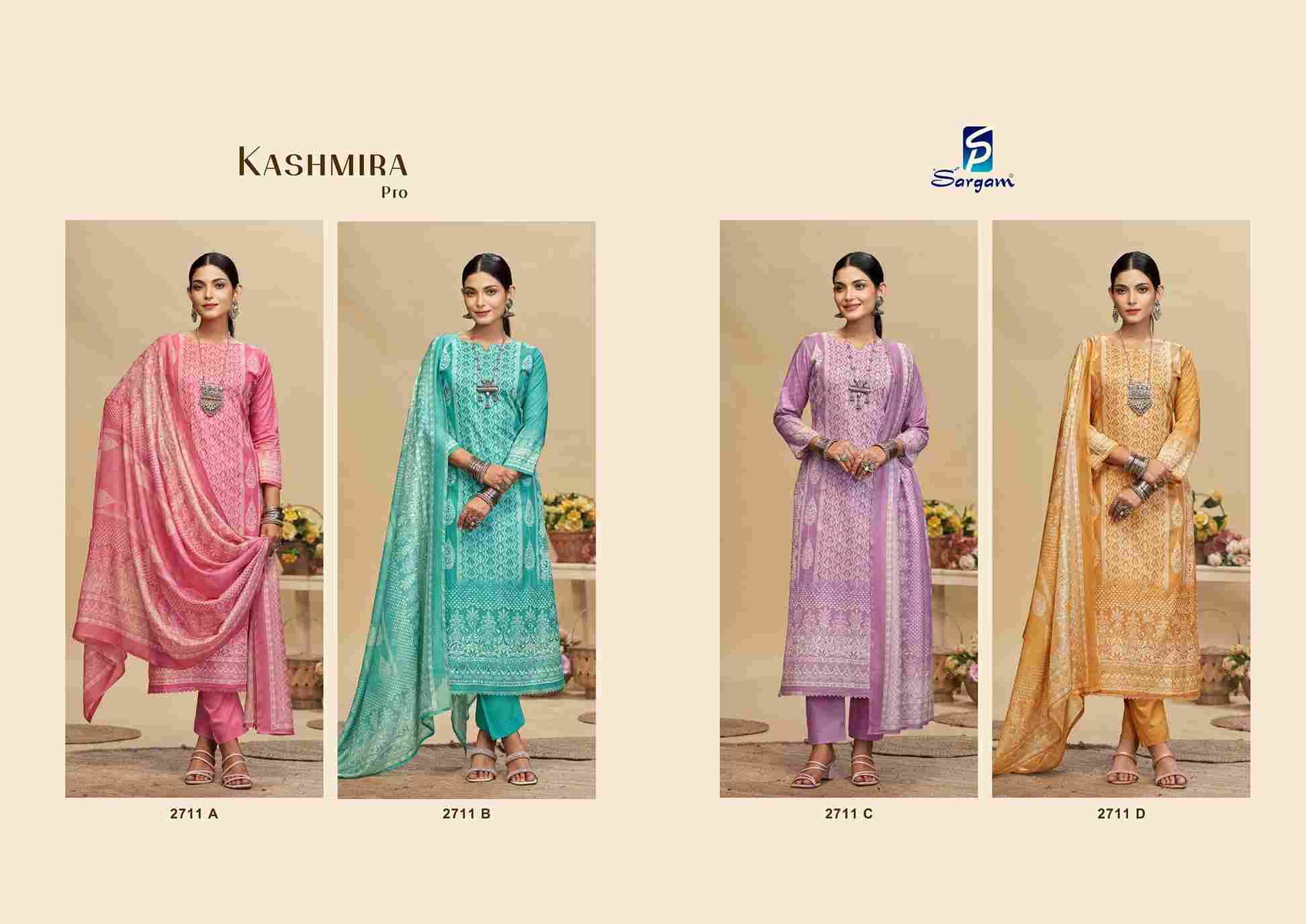 Kashmira Pro By Sargam Prints 2711-A To 2711-D Series Beautiful Festive Suits Stylish Fancy Colorful Casual Wear & Ethnic Wear Pure Muslin Print Dresses At Wholesale Price